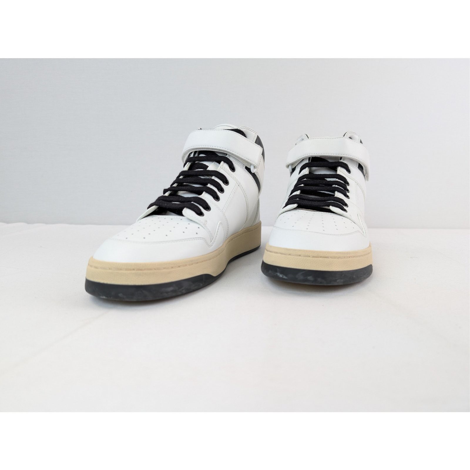 Saint Laurent Paris o1rshd1 Lax Mid top sneakers in Blanc optique/nero Size US 10 / EU 43 - 7 Thumbnail
