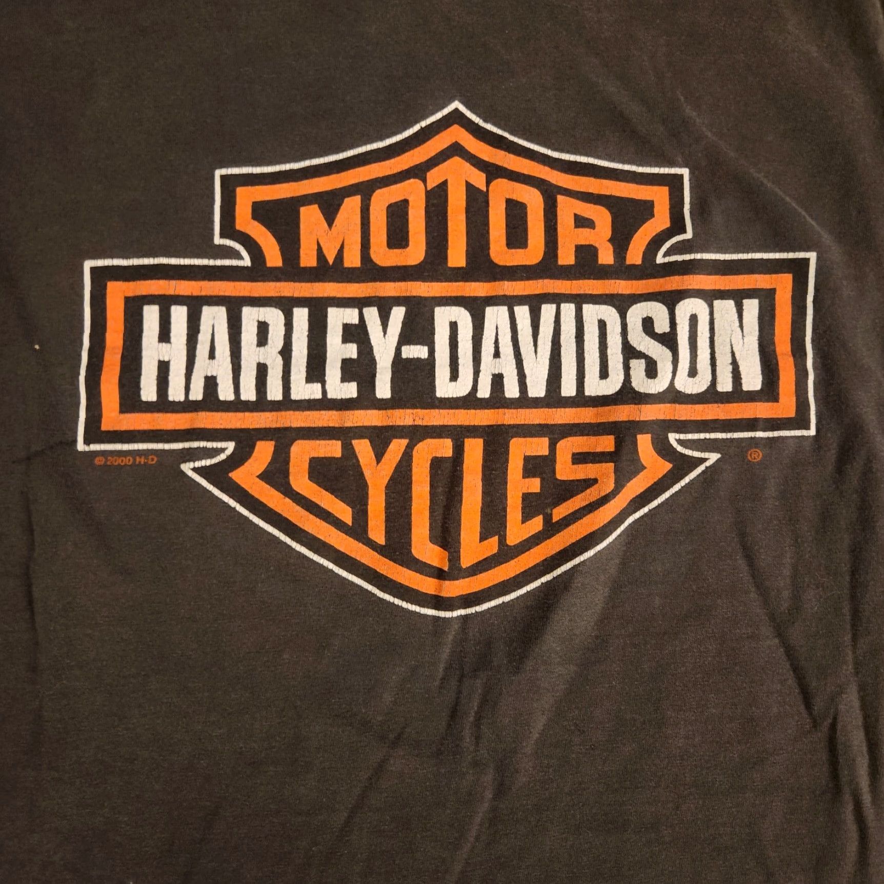 Harley Davidson VINTAGE Harley-Davidson T-Shirt Tee Mens 2XL Black Ohio United States Motor­cycle Short Sleeve Crew Neck Knit Cotton Regular Man Mens Size US XXL / EU 58 / 5 - 2 Thumbnail