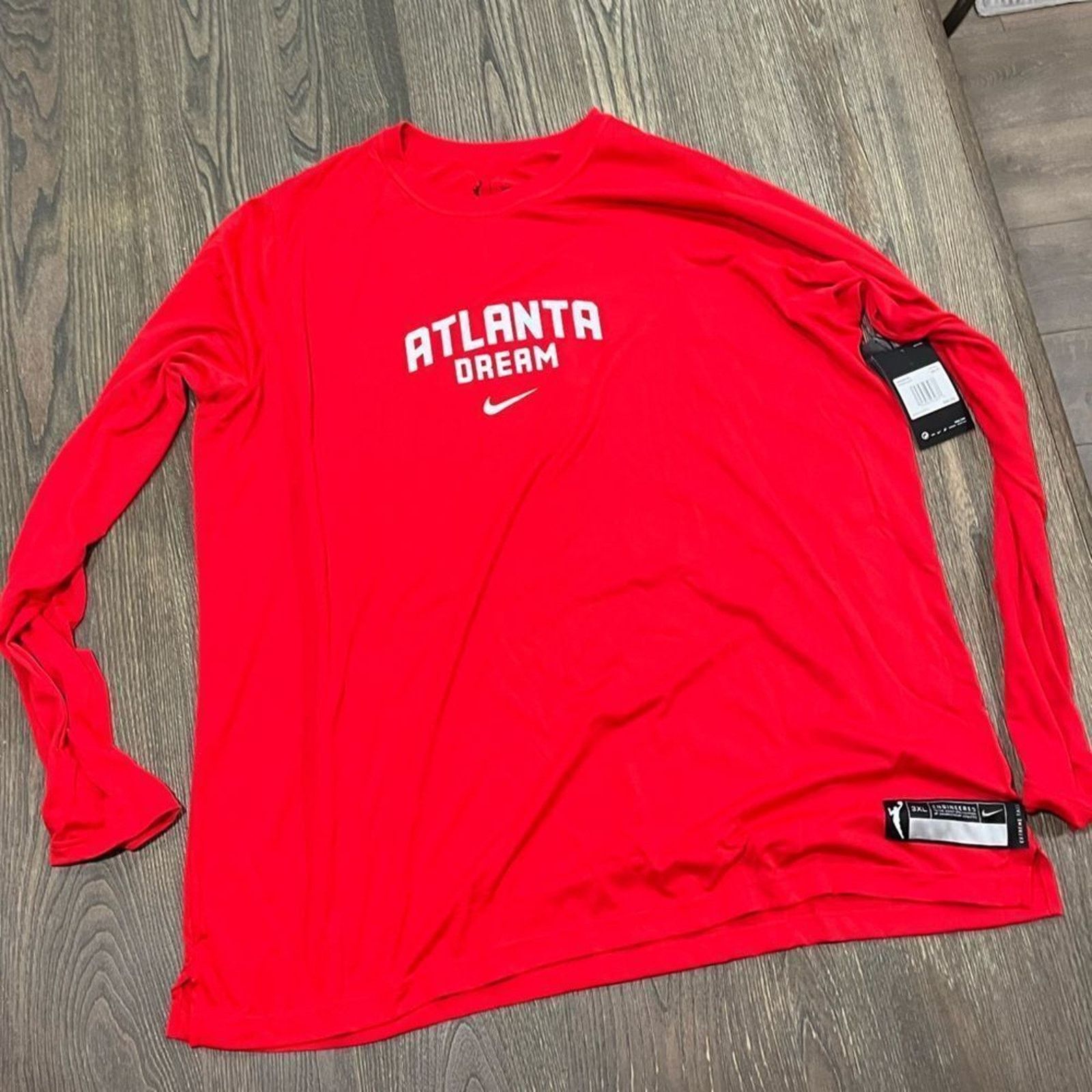 Nike NWT Nike Womens WNBA Dri-Fit Atlanta Dream Tee Red 3XLTT Size 3XL / US 20-22 - 1 Thumbnail