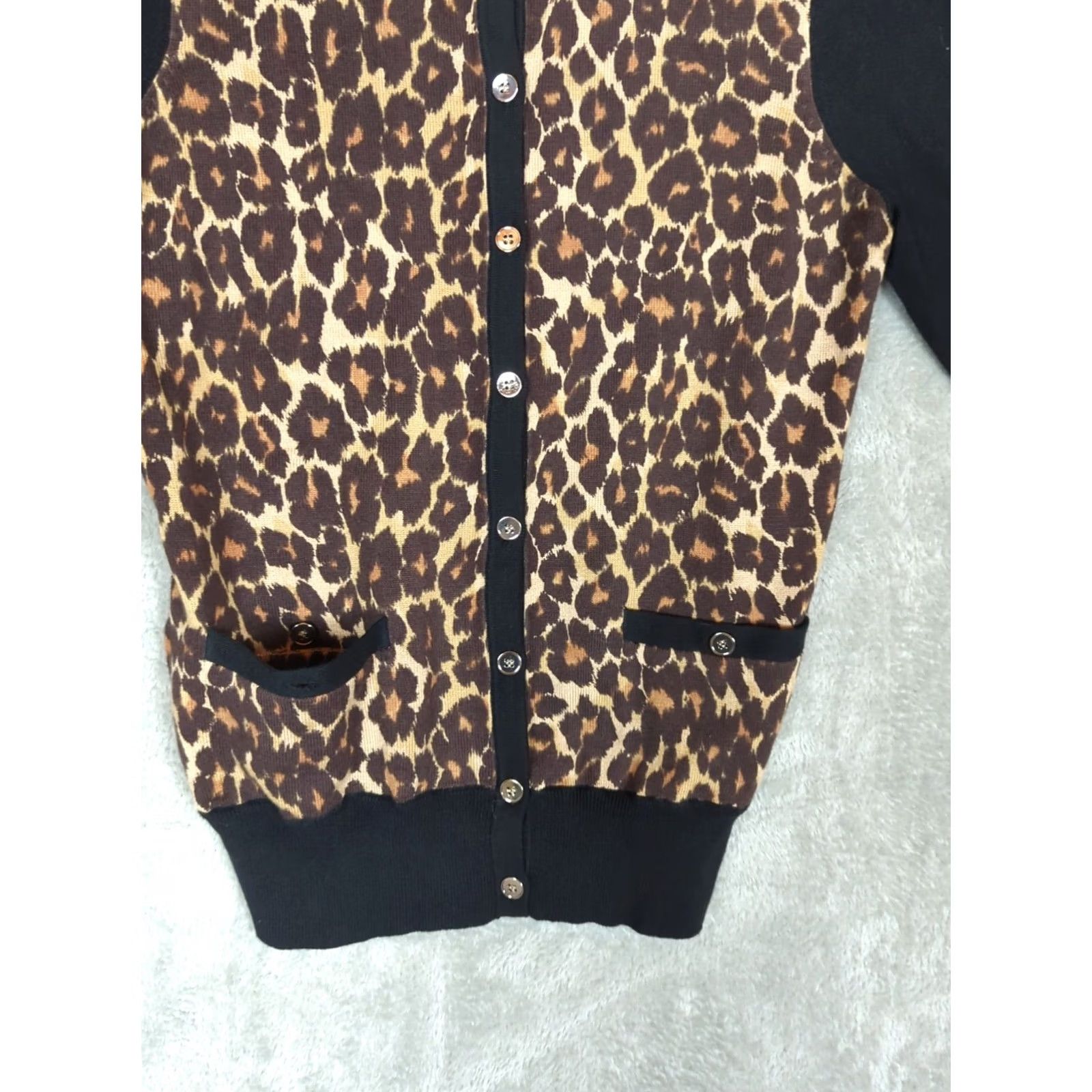 Ann Taylor Ann Taylor Sweater Cardigan Women S Leopard Print Button up Pockets New Multicolor Size S / US 4 / IT 40 - 6 Thumbnail