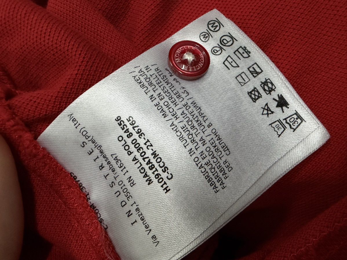 Moncler Moncler Red Classic Flag-Trim Polo Size US S / EU 44-46 / 1 - 4 Thumbnail