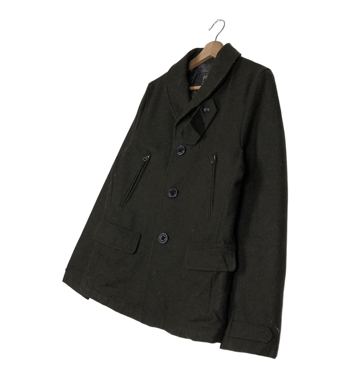 Hysteric Glamour 🔥VINTAGE WOOL BIKER JACKET 291295 HOMME JAPAN DOUBLE COLLAR Size US S / EU 44-46 / 1 - 2 Thumbnail