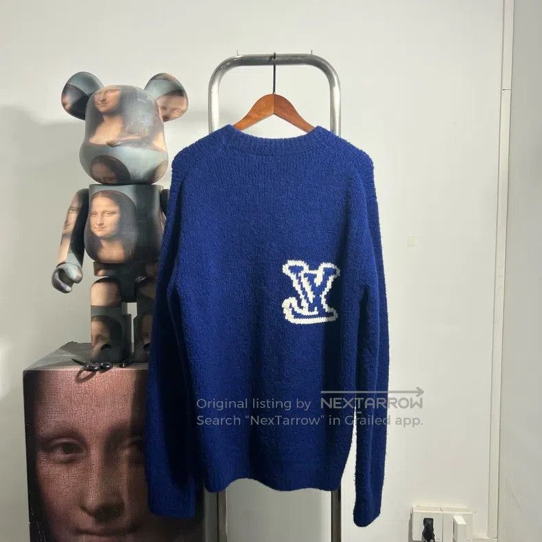 Louis Vuitton Louis Vuitton Blue Teddy Sweater Size US L / EU 52-54 / 3 - 2 Thumbnail