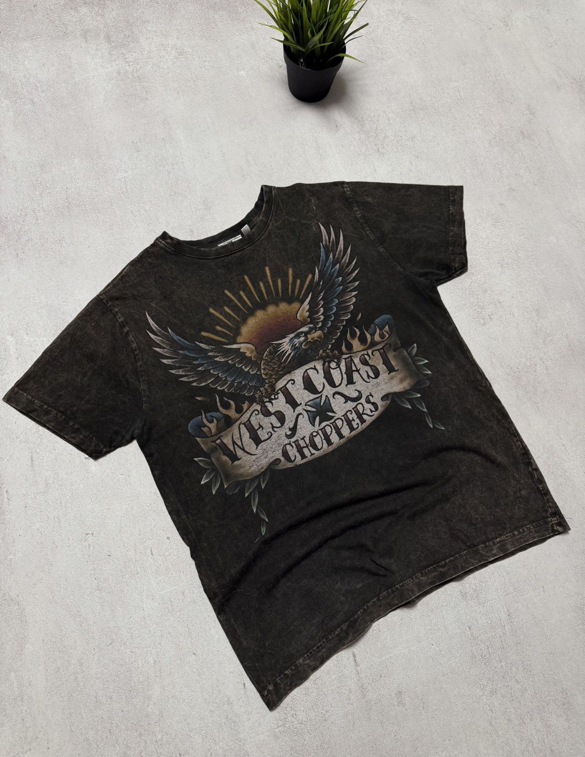 Vintage × West Coast Choppers Vintage West Coast Choppers T Shirt Tee Faded Baggy Big Logo Size US M / EU 48-50 / 2 - 2 Thumbnail