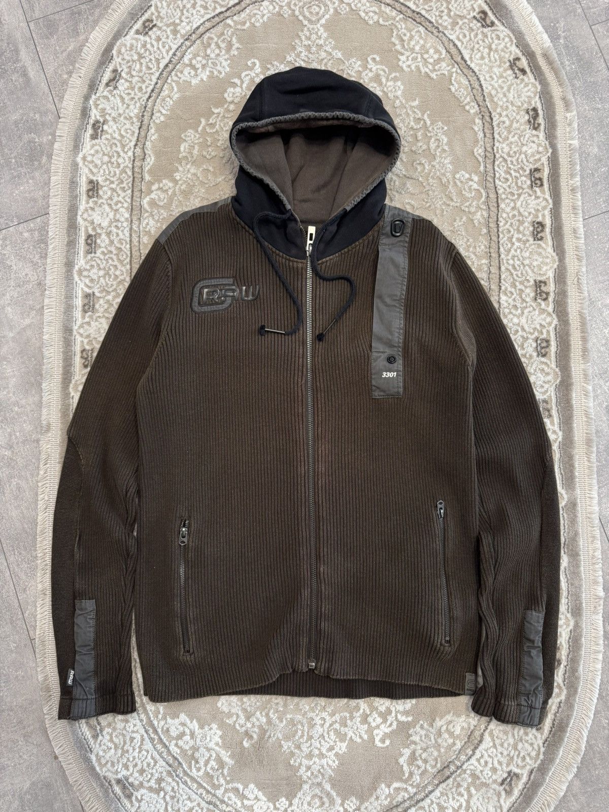 G-Star Avant Garde G Star Raw Vintage Knitted Zip Up Sweater Faded Size US XL / EU 56 / 4 - 1 Thumbnail