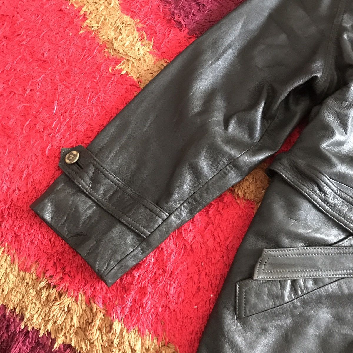 Genuine Leather × Vintage Vintage paco rabanne leather jacket Size US M / EU 48-50 / 2 - 2 Thumbnail