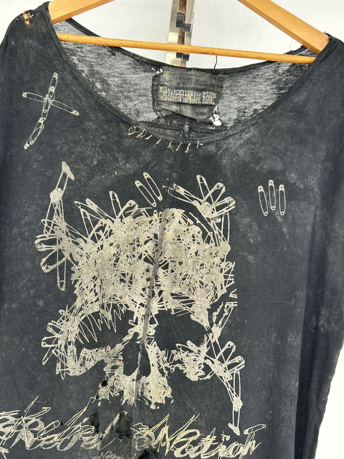 Japanese Brand H.Anarchyism Plus H.Naoto Vintage Punk Tee Black Size US L / EU 52-54 / 3 - 3 Thumbnail
