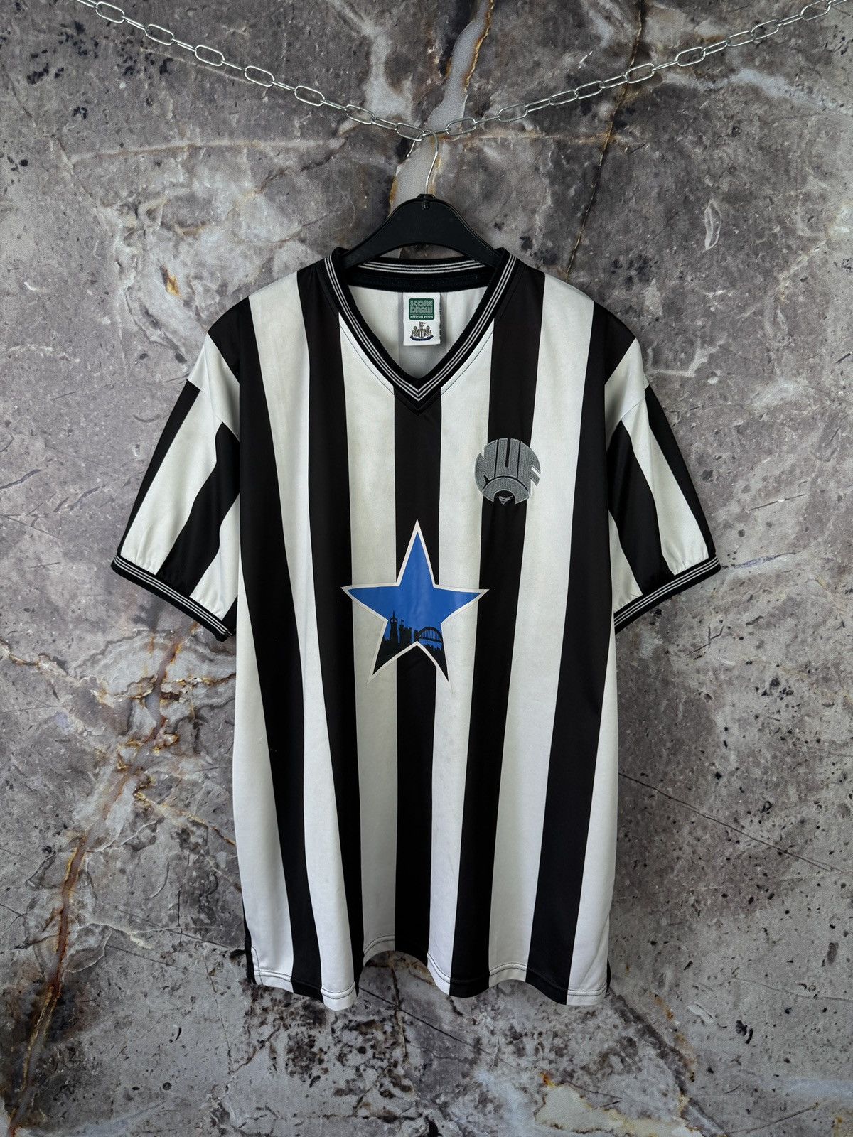 Vintage Score Draw Newcastle United Jersey 1983-1984 Retro Football Size US XL / EU 56 / 4 - 1 Thumbnail