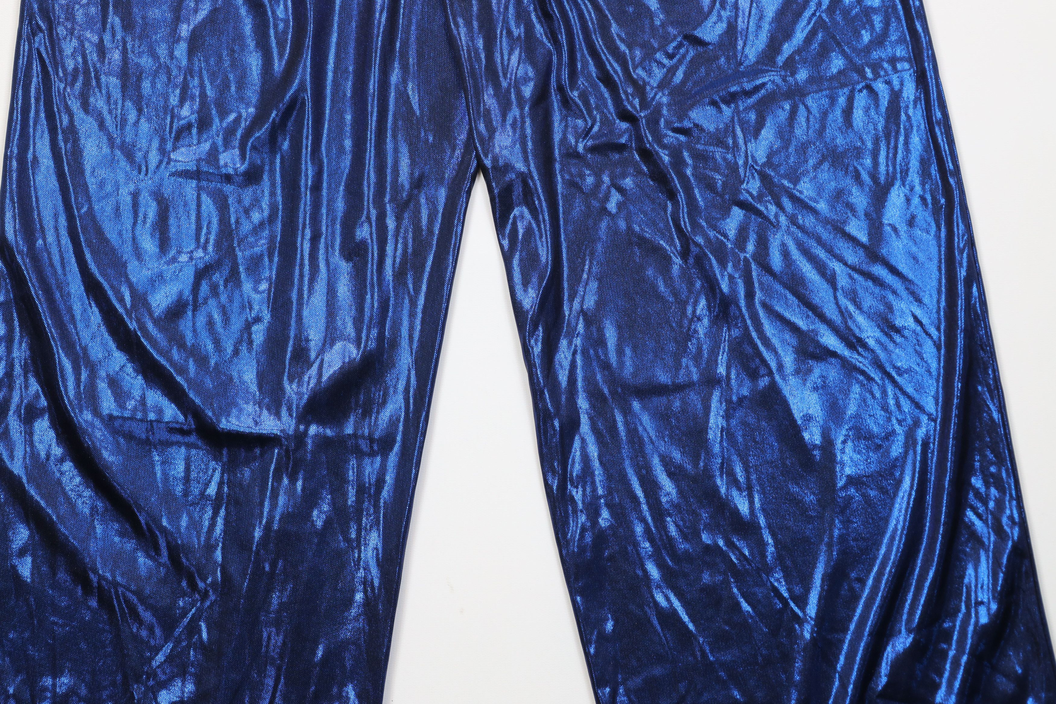 Vintage Vintage 90s Streetwear Metallic Flared Wide Leg Pants USA Size 25" / US 0 / IT 36 - 10 Thumbnail