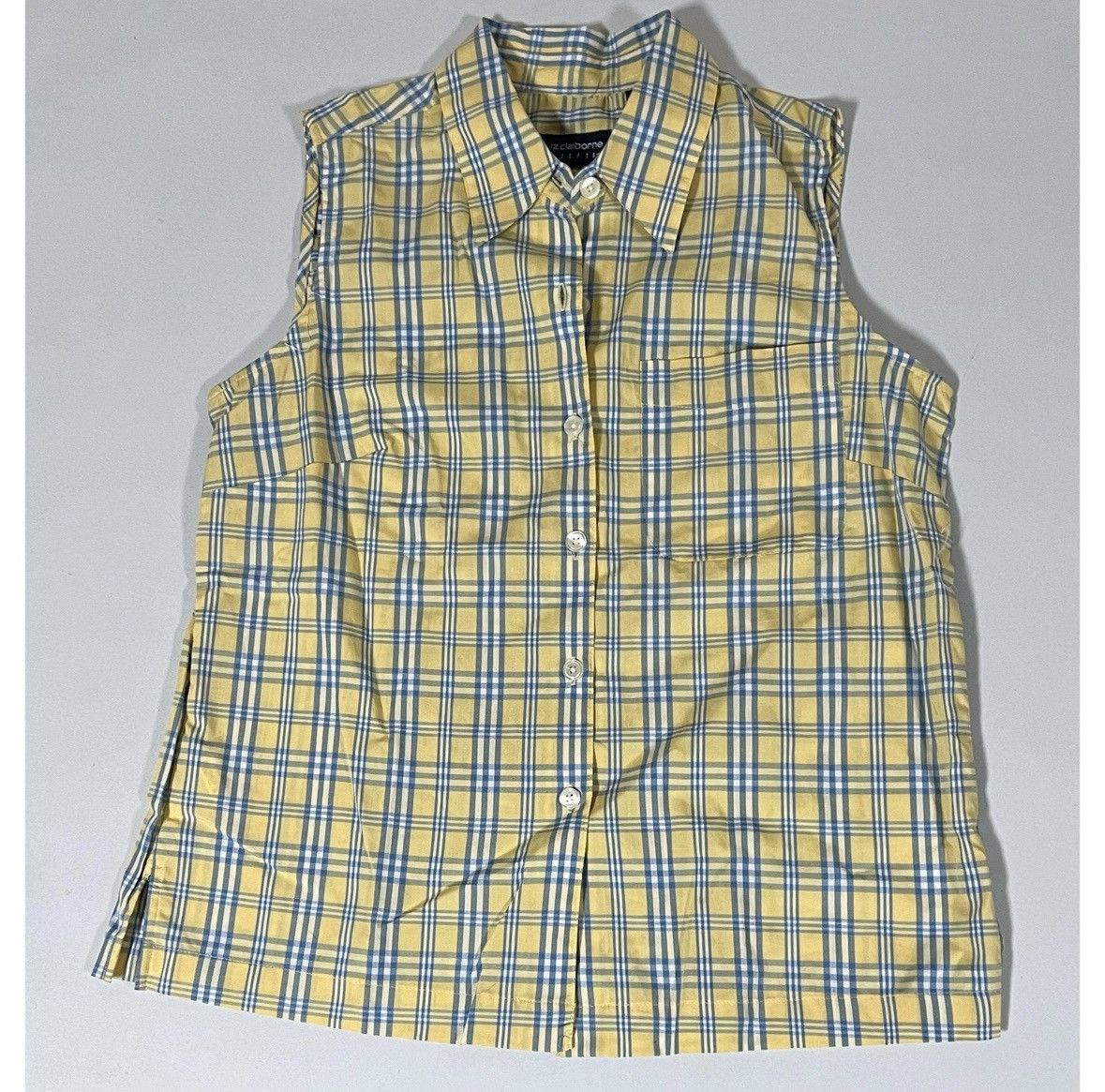 Liz Claiborne Liz Claiborne Yellow Plaid Button-Down Top Blouse Size S 🩵✨ Size S / US 4 / IT 40 - 1 Thumbnail
