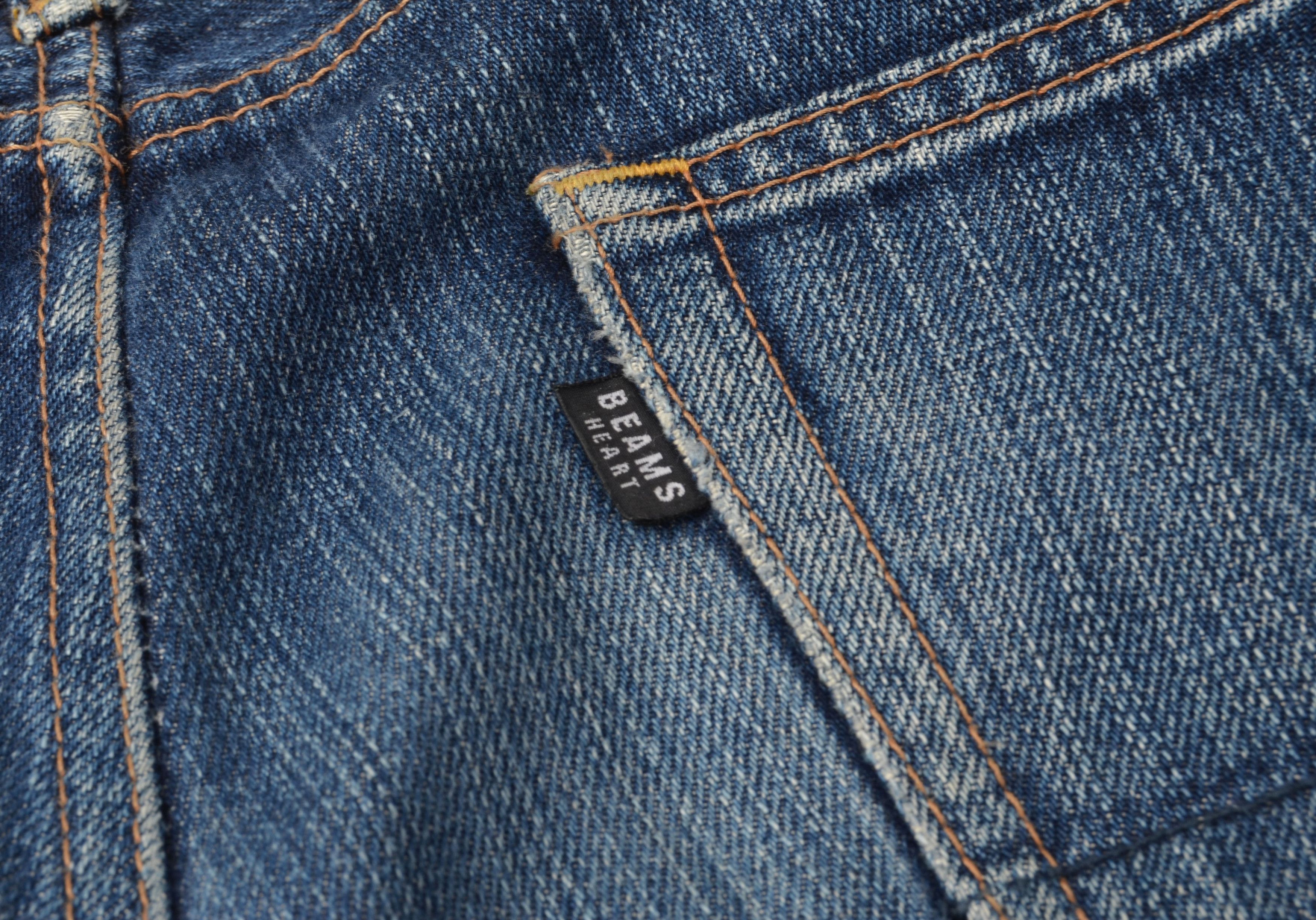 Beams Plus × Japanese Brand × Vintage Vintage Beams Heart Faded Blue Straight Denim Jeans Size US 32 / EU 48 - 8 Thumbnail