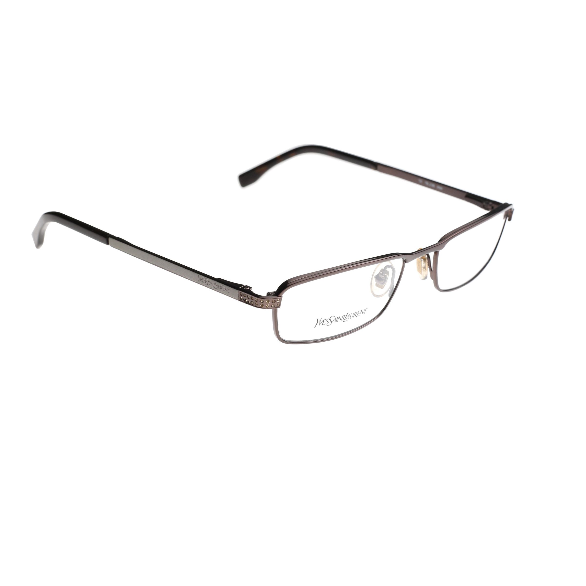 Yves Saint Laurent Yves Saint Laurent '90s Brown Crystals Metal Glasses Size ONE SIZE - 1 Thumbnail