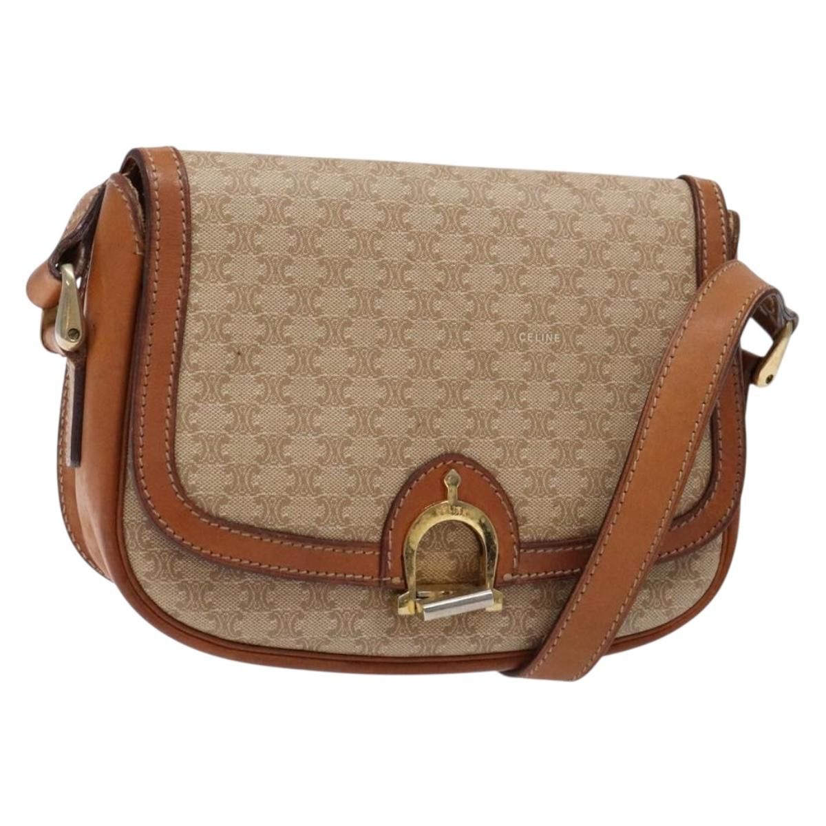Celine CELINE Macadam Canvas Shoulder Bag Beige Gold Size ONE SIZE - 1 Thumbnail