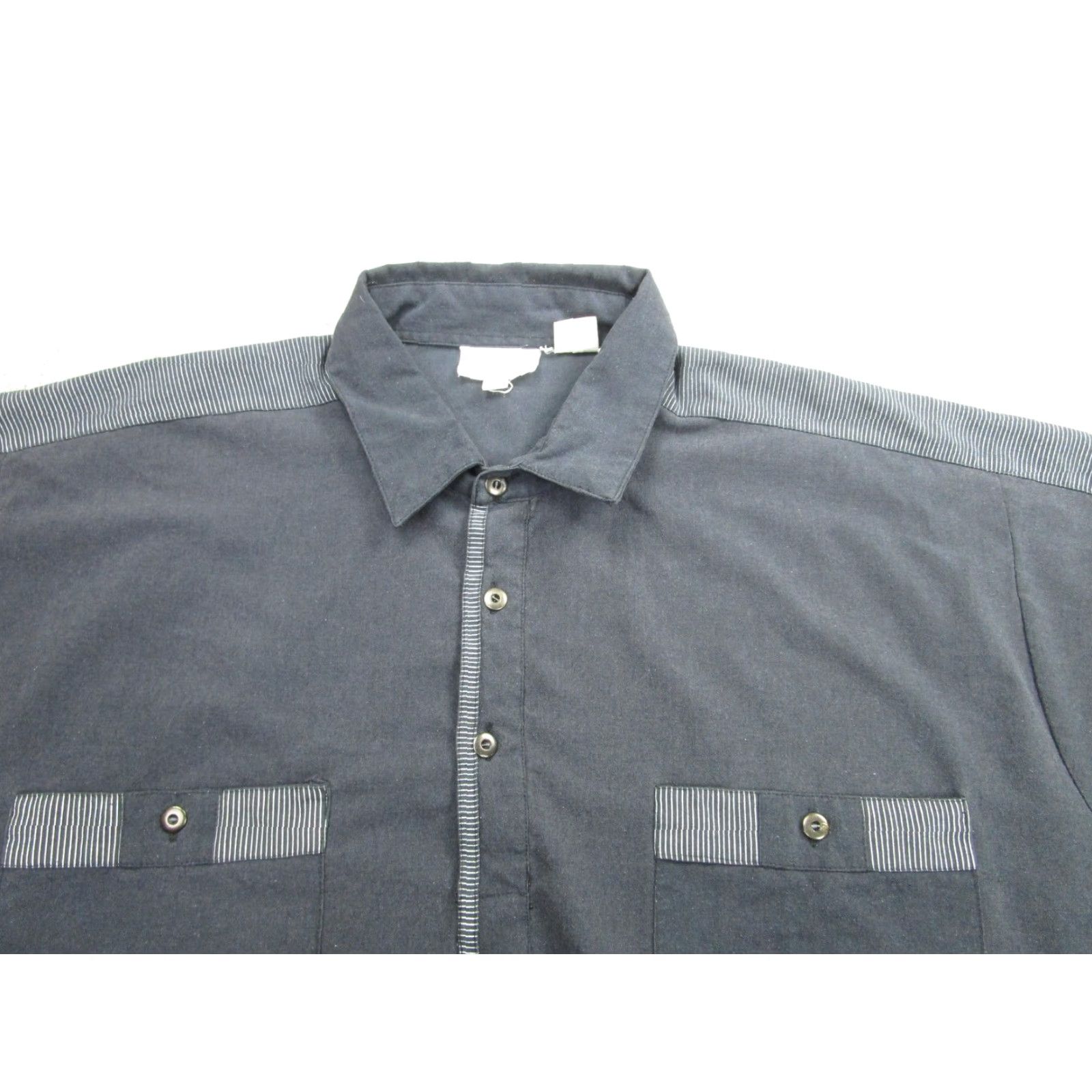 Vintage VINTAGE Envoy Shirt Polo Mens 1X Navy Short Sleeve Banded Hem Rockabilly Banlon Mens Size US XL / EU 56 / 4 - 3 Thumbnail