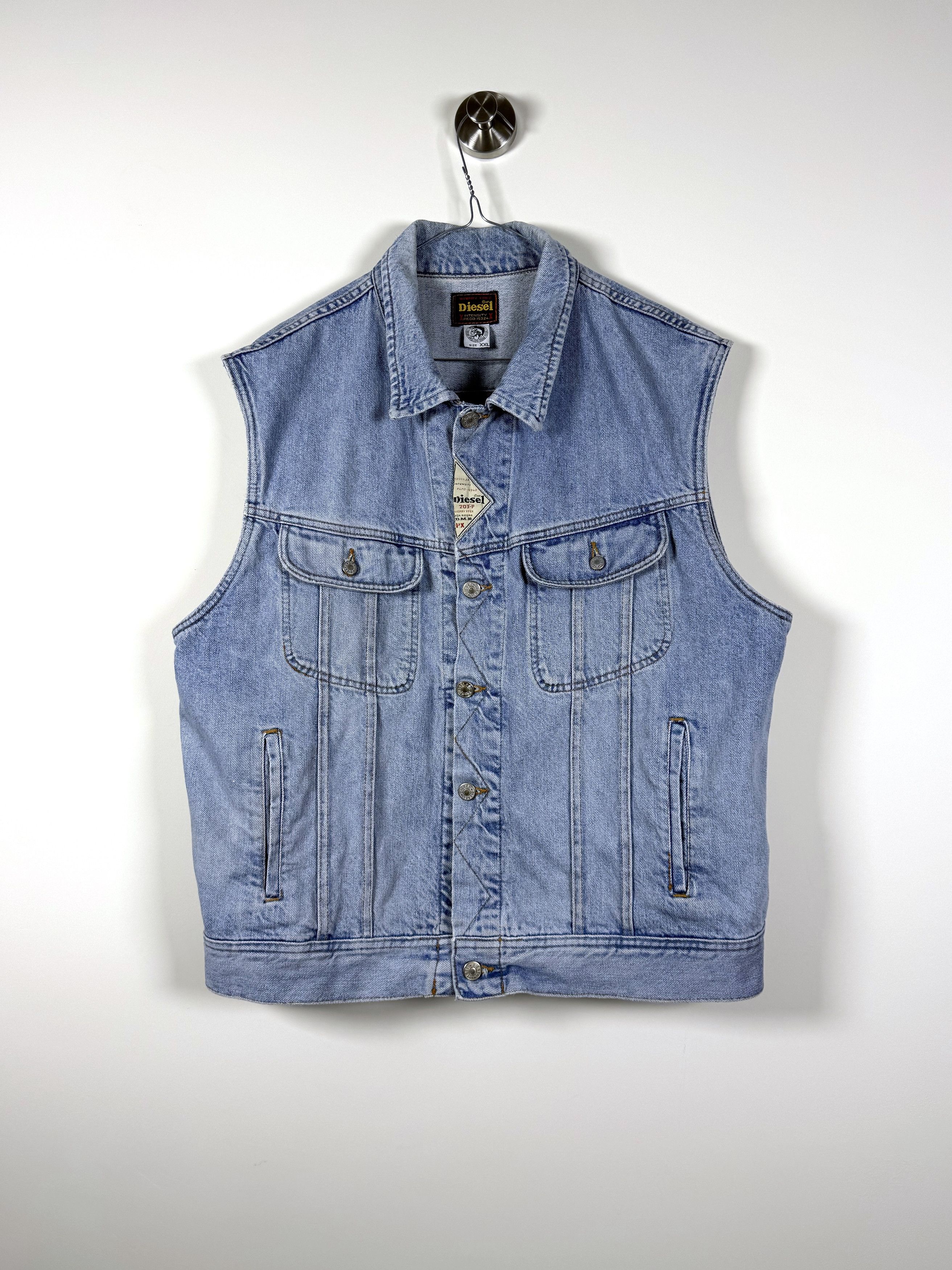 Diesel Vintage Men's Diesel Made In Italy Denim Vest (XXL) Size US XXL / EU 58 / 5 - 1 Thumbnail