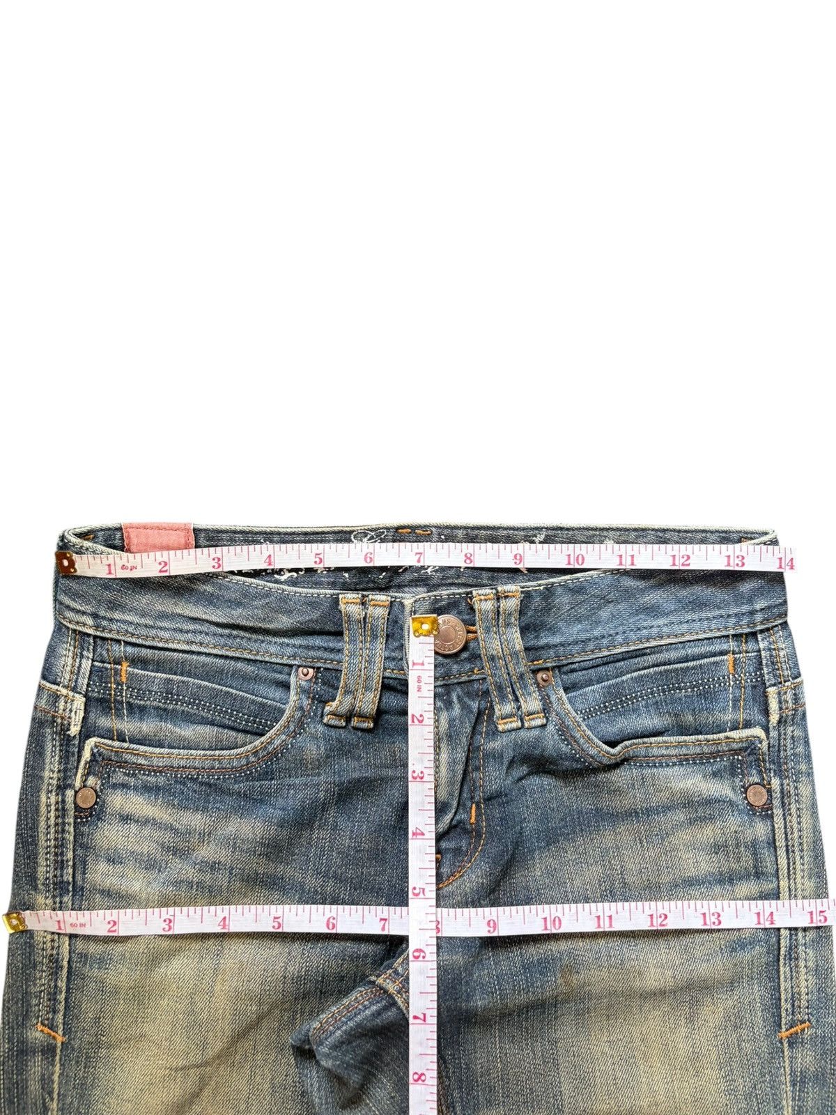 Hysteric Glamour Vintage Japanese Brand Mud Distress Low Rise Flare Jeans Size 28" / US 6 / IT 42 - 6 Thumbnail