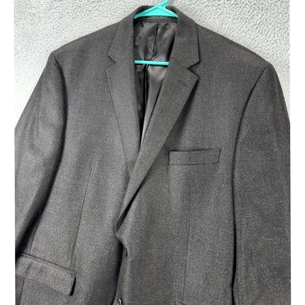 Chaps Chaps Blazer Mens 46R Grey Two-Button Tuxedo Jacket Coat Suit Blazer New Yardage? Size 46R - 4 Thumbnail