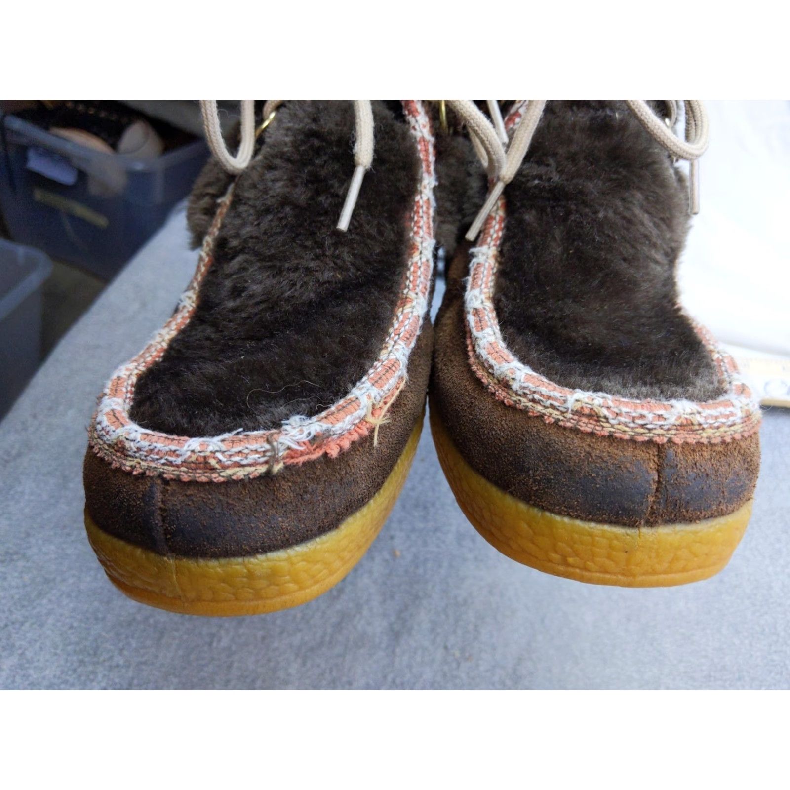 Vintage VINTAGE Northlanders Boots Womens 9 Brown Suede Shearling Lined Winter Lace Up Mens 9 Brown Suede Shearling Lined Winter Lace Up Size US 9 / IT 39 - 4 Thumbnail