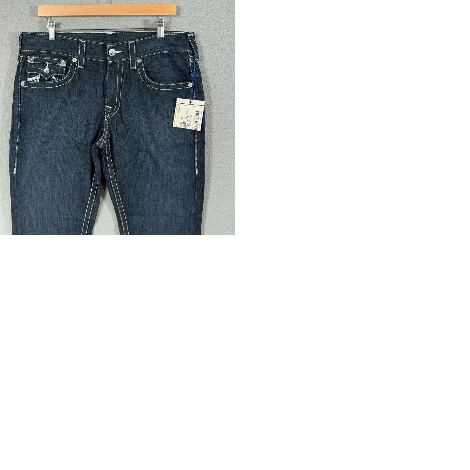 True Religion VINTAGE True Religion Jeans Men 34 Ricky Denim 5-Pocket Logo Checkered Y2K Baggy Straight Streetwear Size US 34 / EU 50 - 11 Thumbnail