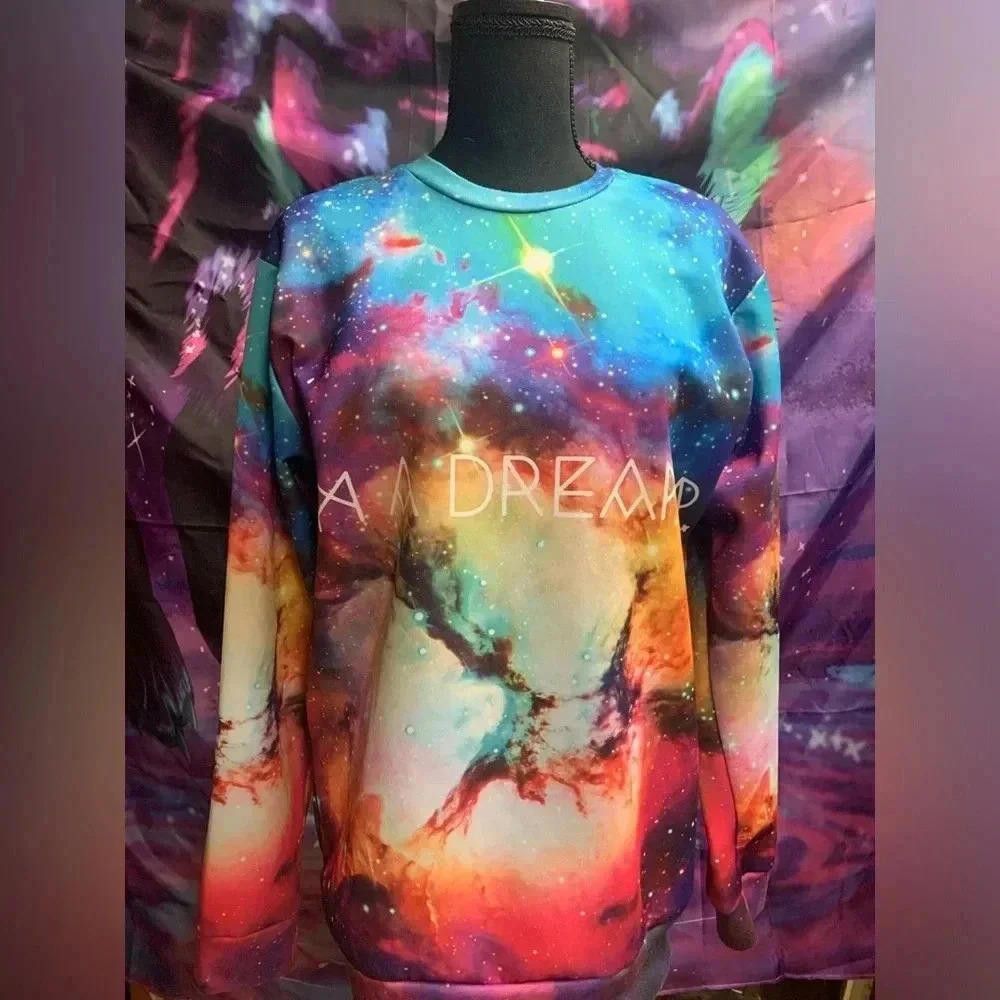 Designer Galactic Dreamer Sweatshirt - Colorful Universe Print Size S / US 4 / IT 40 - 1 Thumbnail