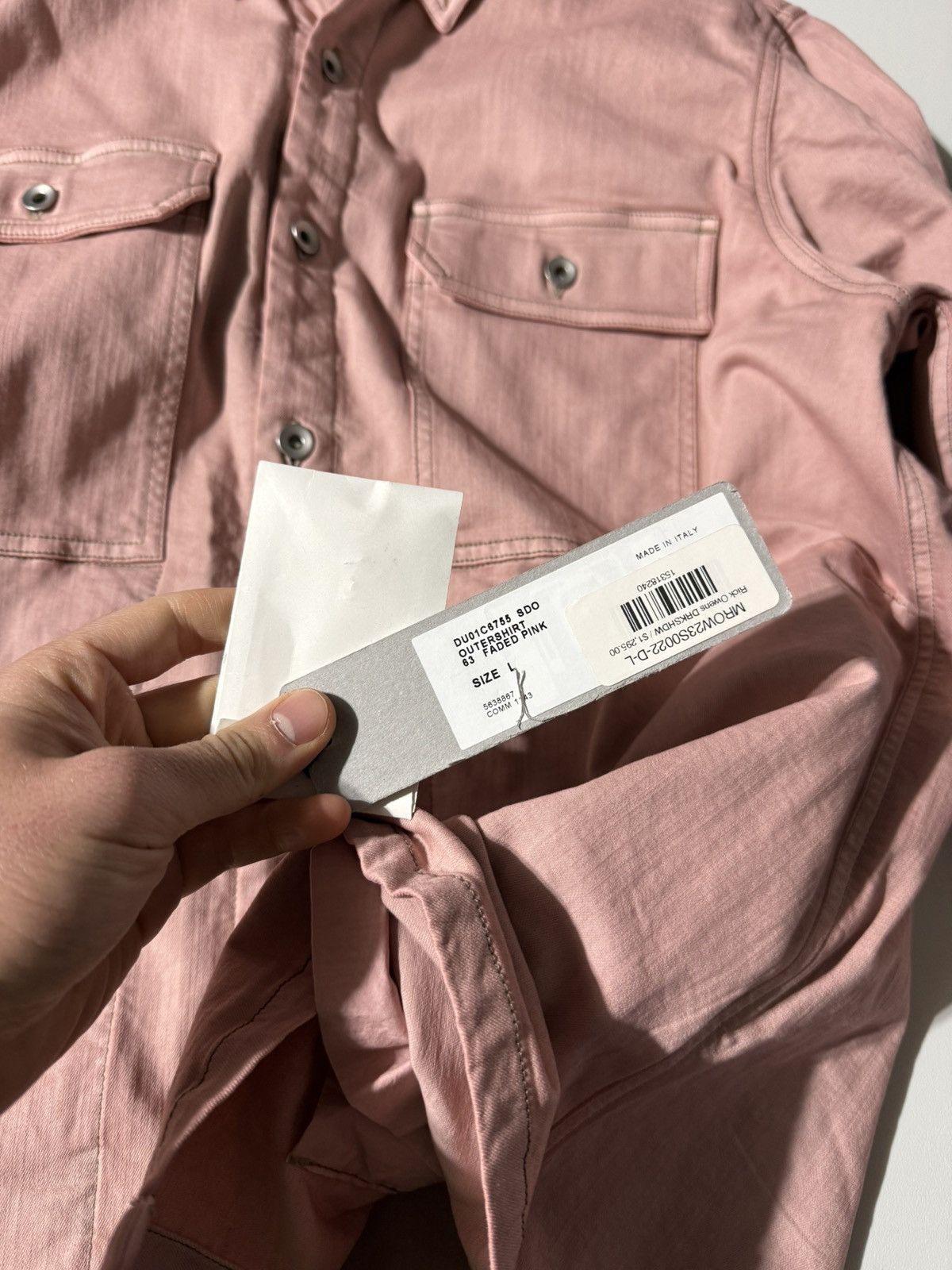 Rick Owens Pink Giacca Faded Denim Overshirt Jacket Size US L / EU 52-54 / 3 - 11 Thumbnail
