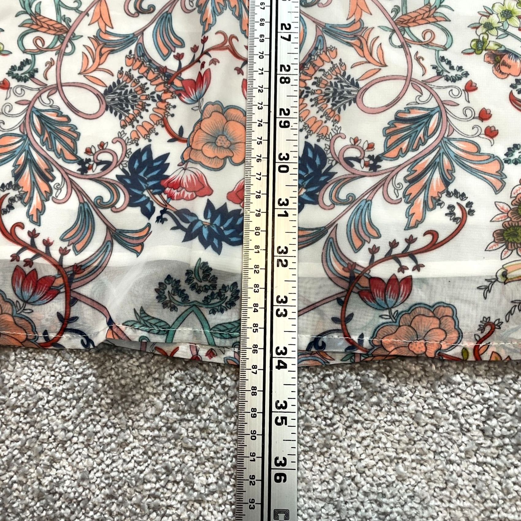 Vintage Emmer & Oat Dress Womens L White Floral Allover Boho Long Sleeve Midi Ladies Size L / US 10 / IT 46 - 3 Thumbnail