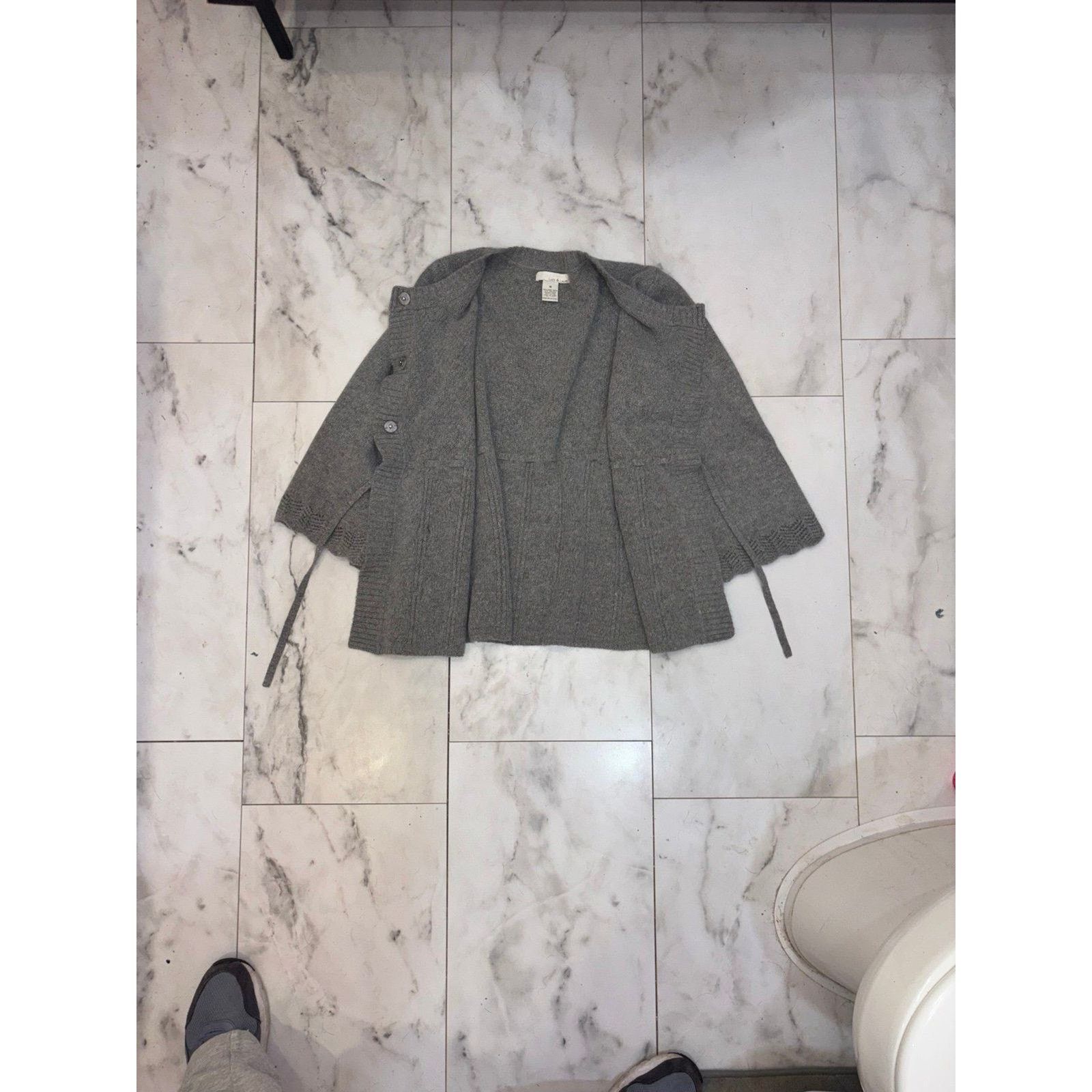 & Other Stories Vintage Lucy & Laurel Gray 100% Lambswool Cardigan Sweater Size M / US 6-8 / IT 42-44 - 6 Thumbnail
