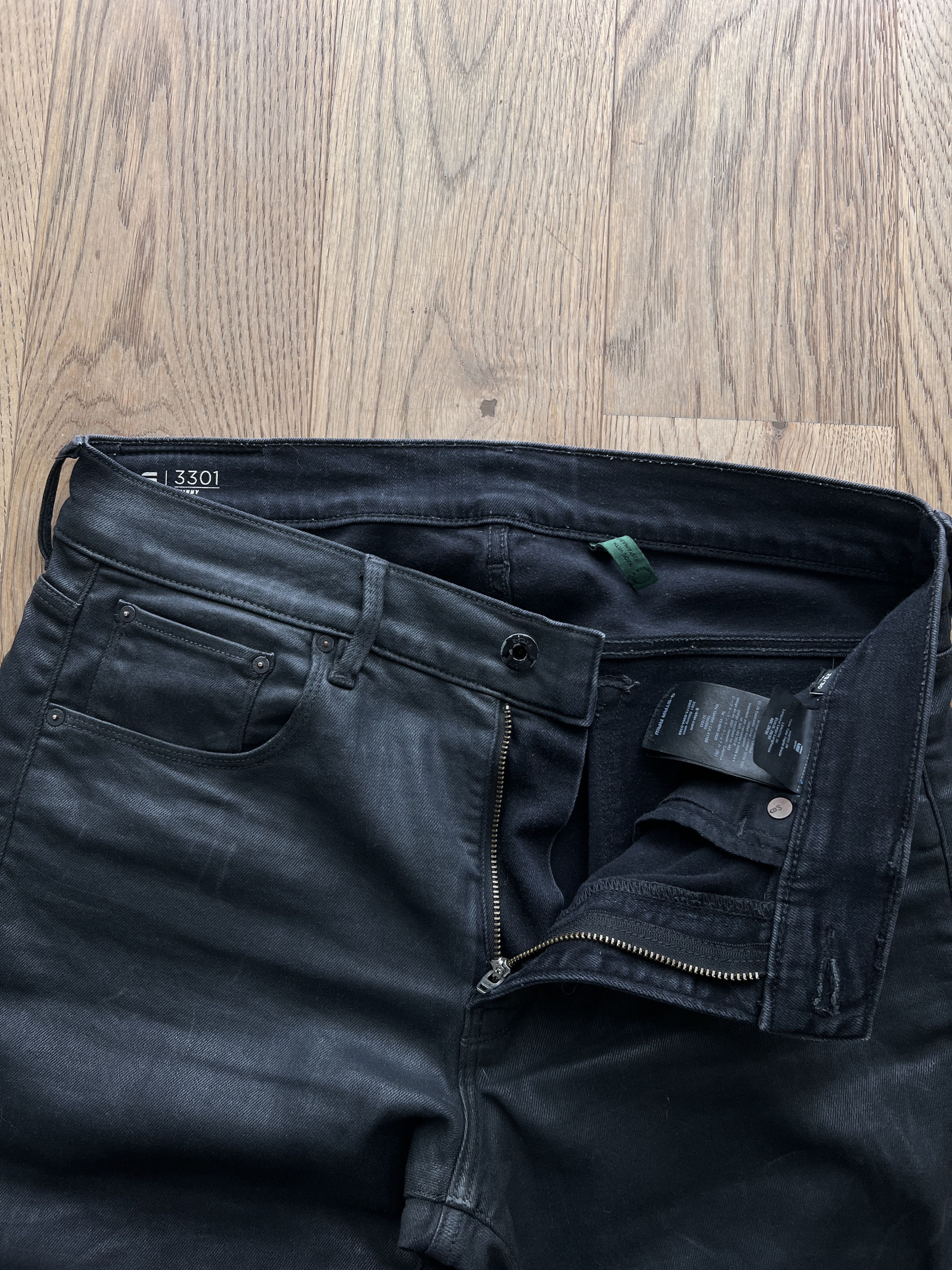 G-Star Sick G Star RAW 3301 faux leather pants waxed stretch skinny Size US 30 / EU 46 - 18 Thumbnail