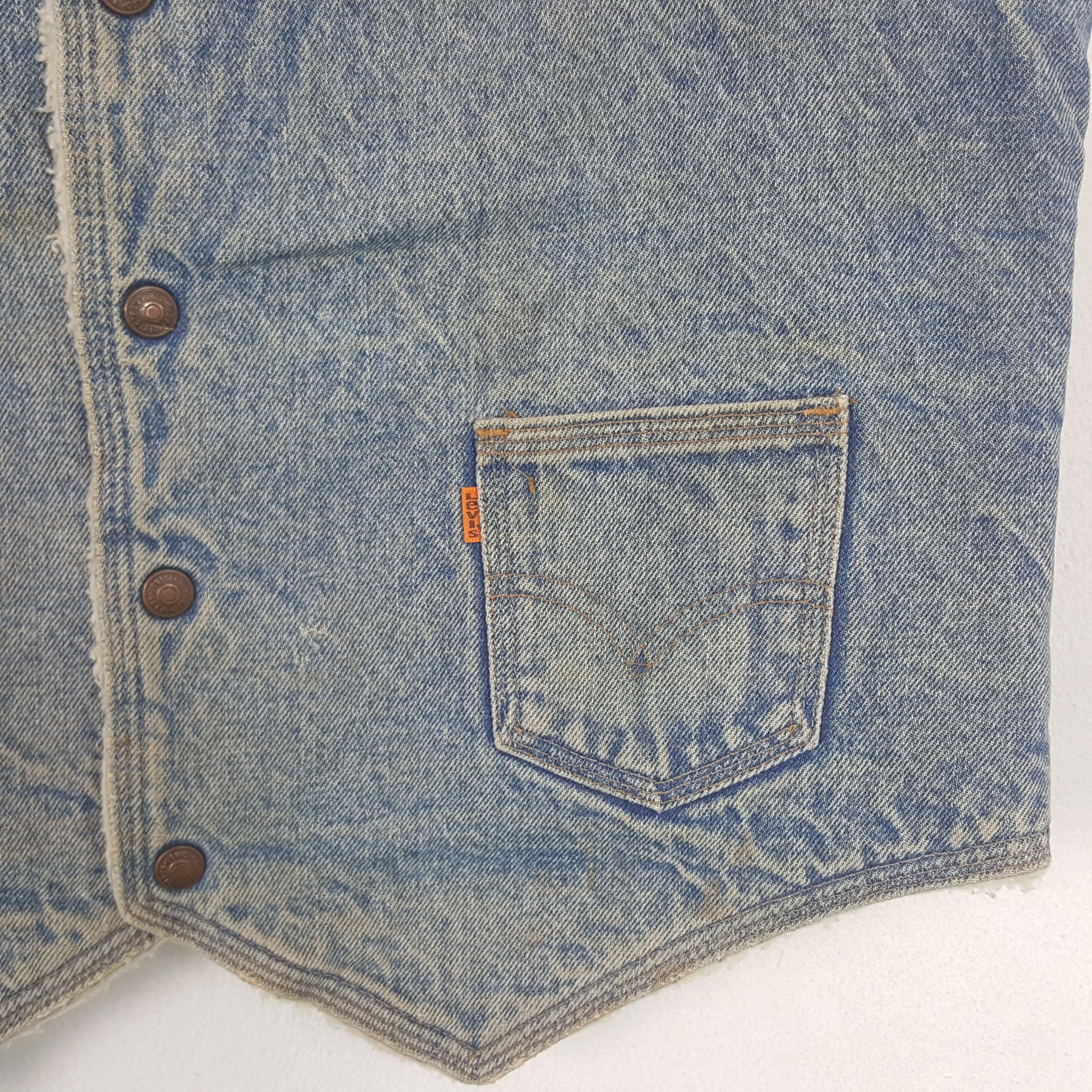 Levi's Vintage Clothing Vintage Levi's Orange Tag Fur Denim Vest Jacket Size US M / EU 48-50 / 2 - 2 Thumbnail