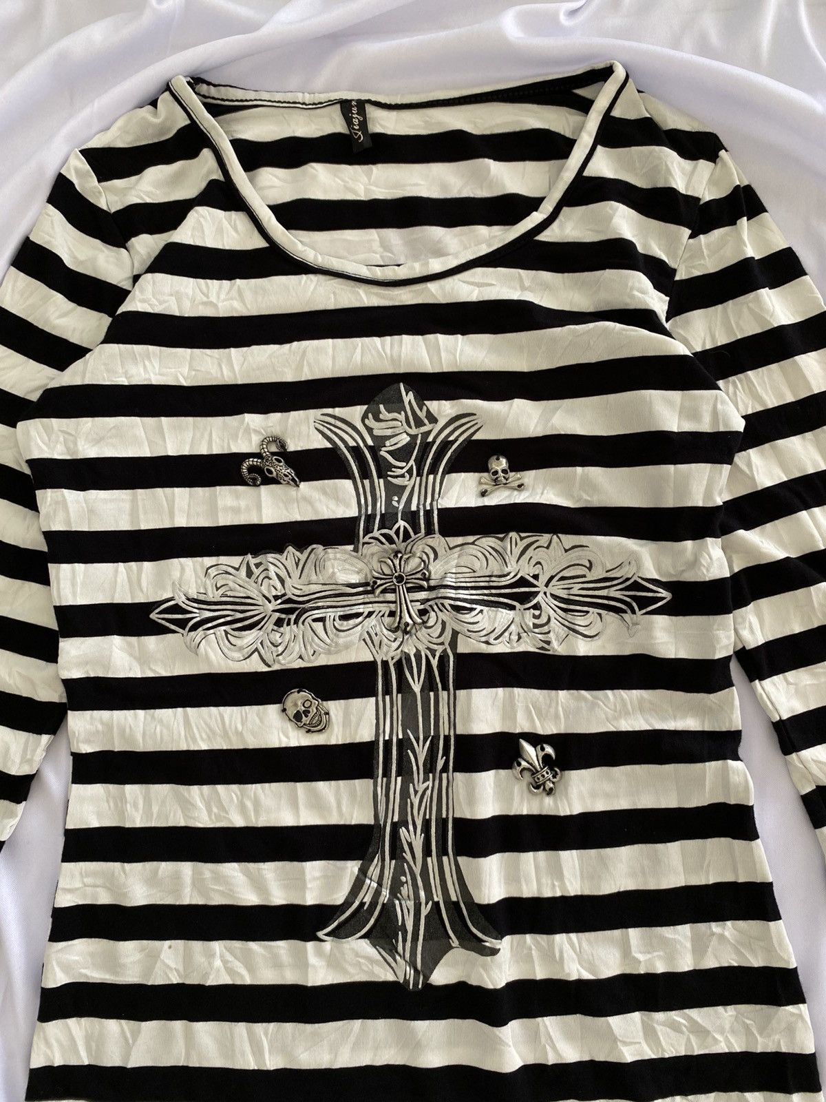 If Six Was Nine × KMRii japan cross skull chromehearts style longsleeve stripe Size S / US 4 / IT 40 - 4 Thumbnail