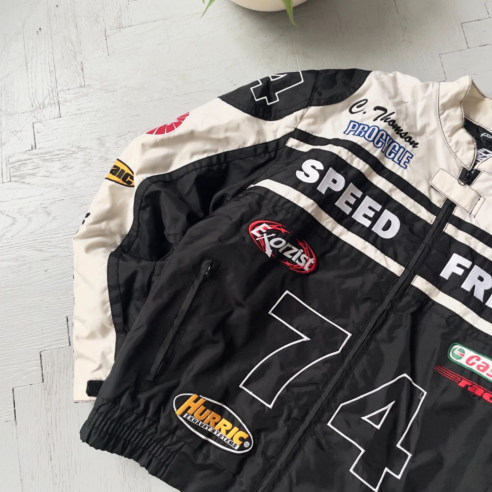 Vintage Speed Freak Motorcycle Racing Team Short Jacket Size US L / EU 52-54 / 3 - 2 Thumbnail