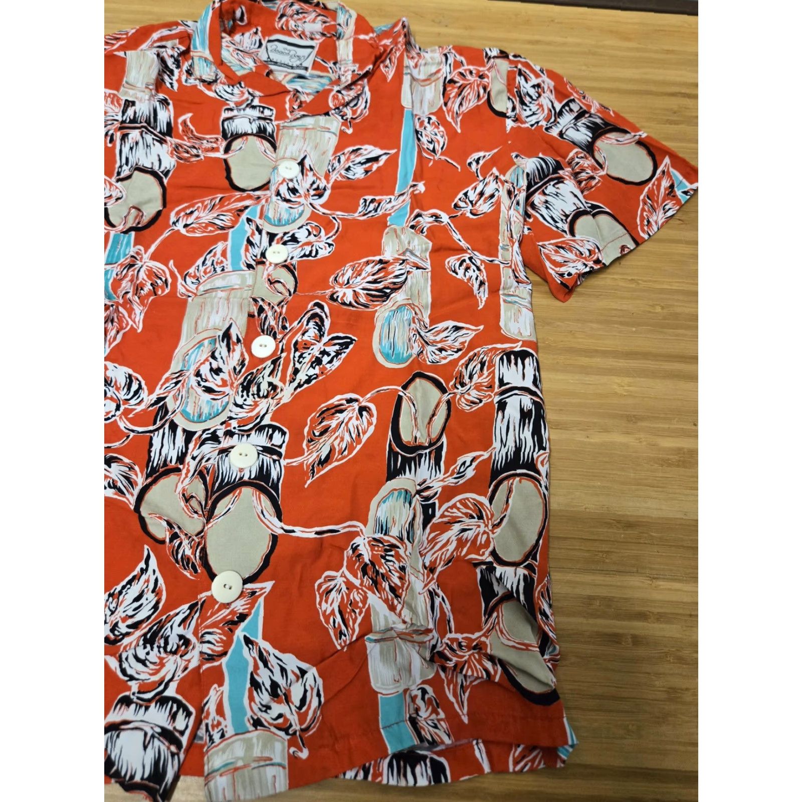 ALOHAS VINTAGE The Beach Boys Designs Shirt Mens XL Orange Hawaiian Aloha Bamboo 90s Size US XXL / EU 58 / 5 - 2 Thumbnail