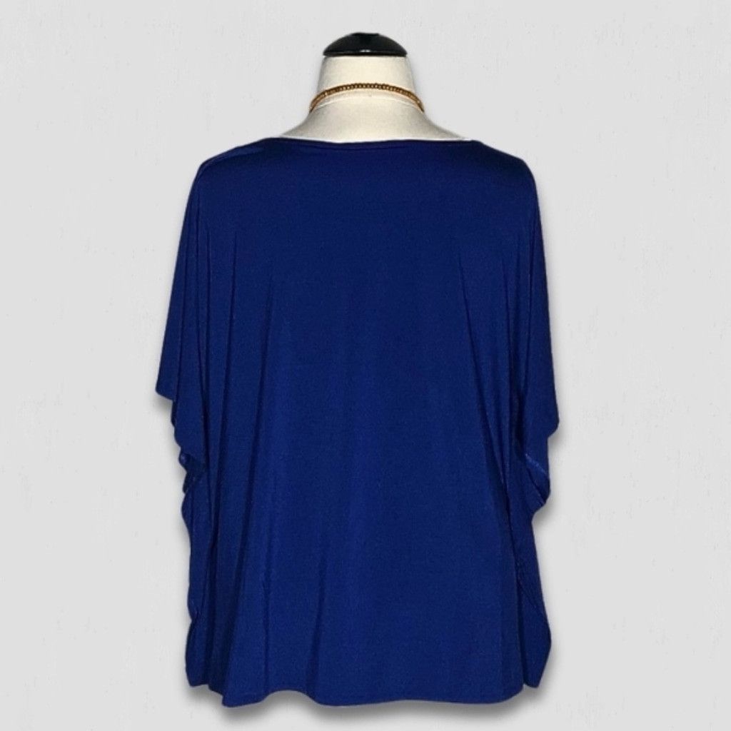 Bob Mackie Bob Mackie Tunic Kaftan Blouse Floral Blue/Multicolor 2X Size XXL / US 16-18 / IT 52-54 - 2 Thumbnail