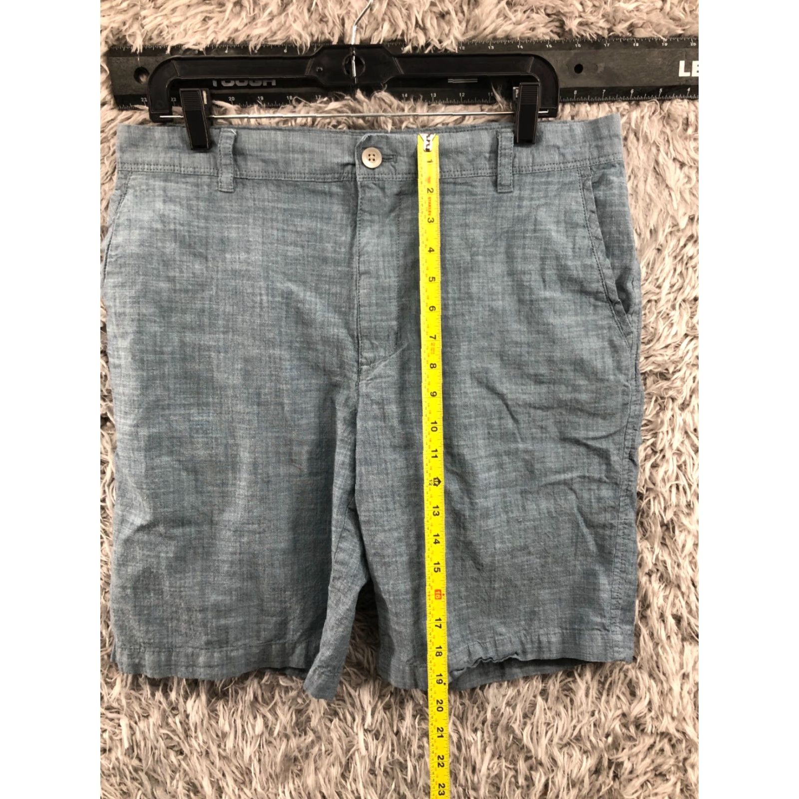 Van Heusen Van Heusen Mens Bermuda Shorts 34 Mid Blue Denim Cotton Blend 5-Pocket Flat Front Belt Loops Regular Size US 34 / EU 50 - 3 Thumbnail