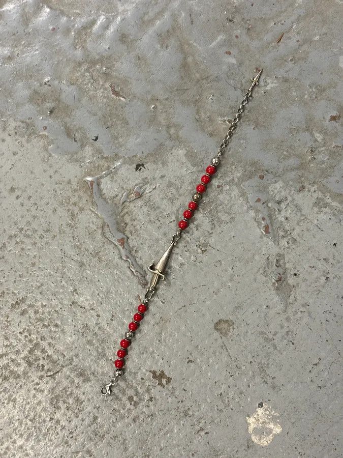 Vintage Cesare Paciotti Red Beaded Cross Charm Bracelet Size ONE SIZE - 6 Thumbnail