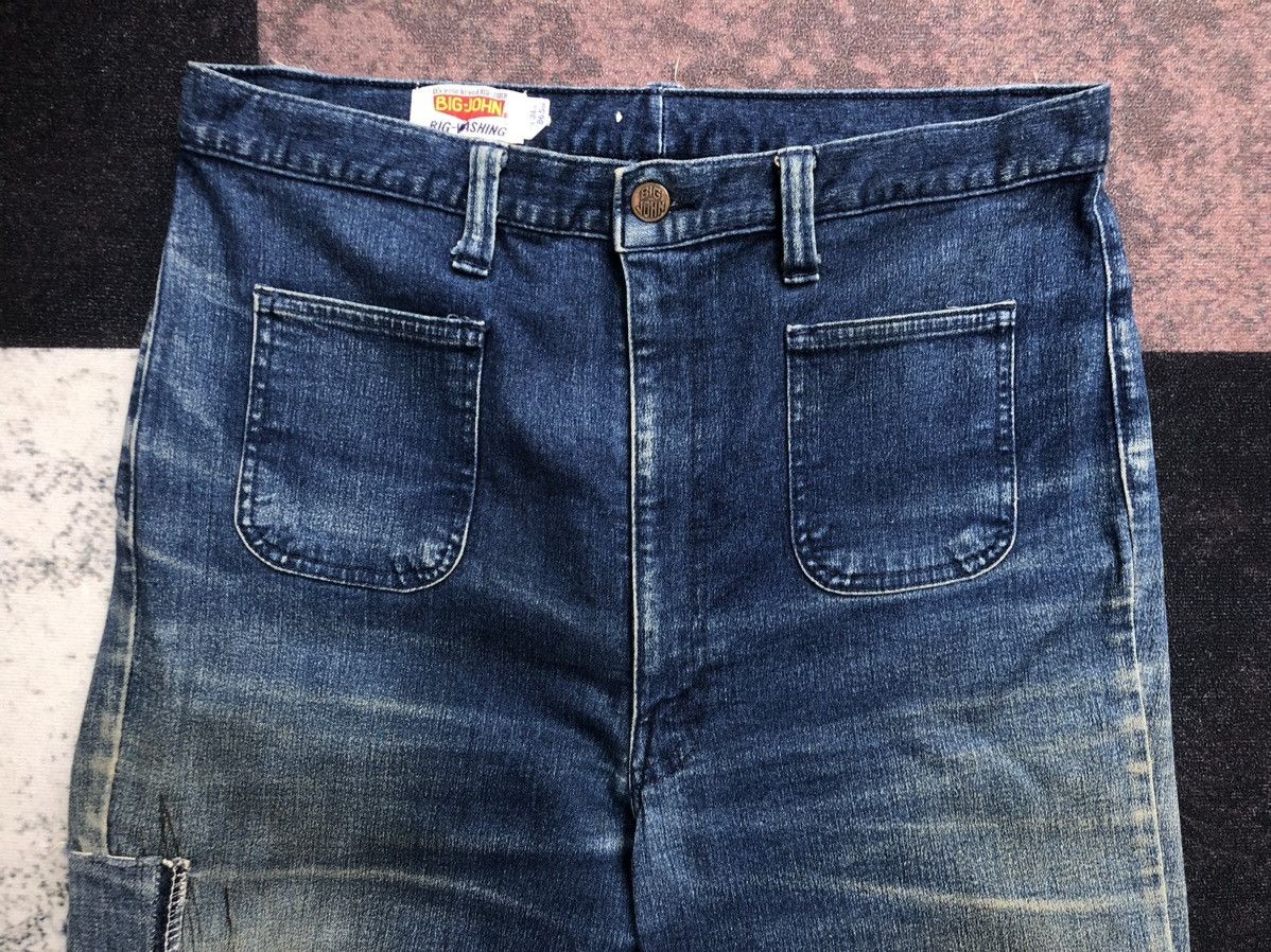 If Six Was Nine Vintage Japanese 80s Big John Bush Flared Jeans Size US 33 - 3 Thumbnail