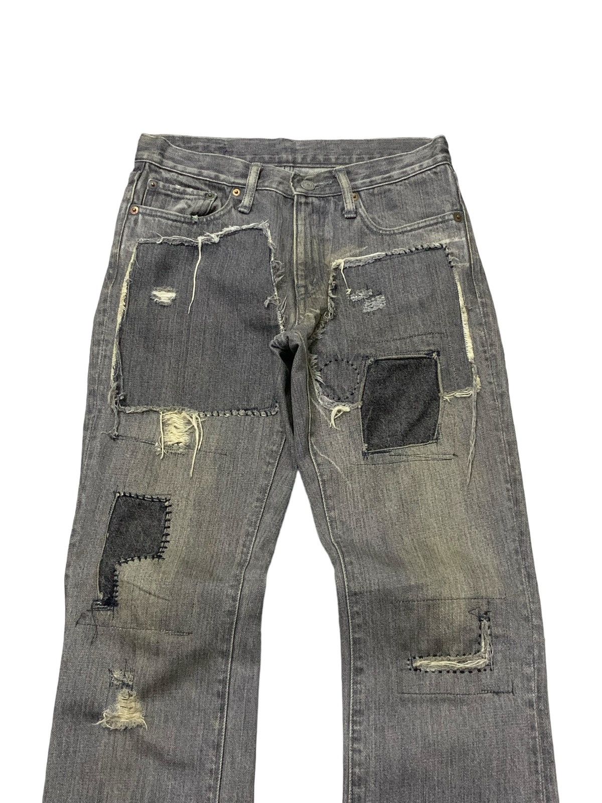 Kapital × Kapital Kountry Kapital Zipang Rat Crash Boro Patchwork Flared Jeans Size US 28 / EU 44 - 3 Thumbnail