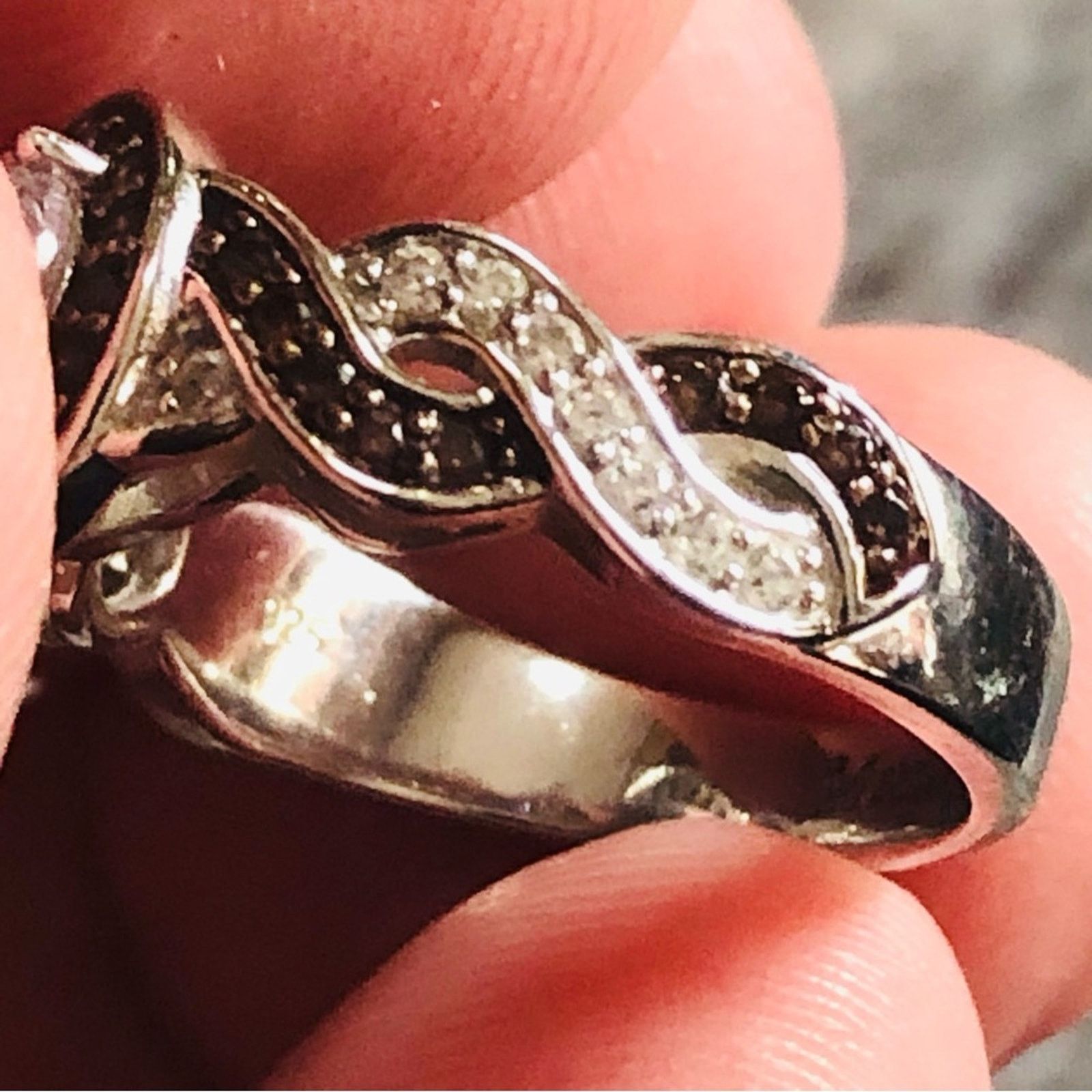 Other Garnet and clear halo CZ 925 sterling silver ring 5.5 Size ONE SIZE - 6 Thumbnail