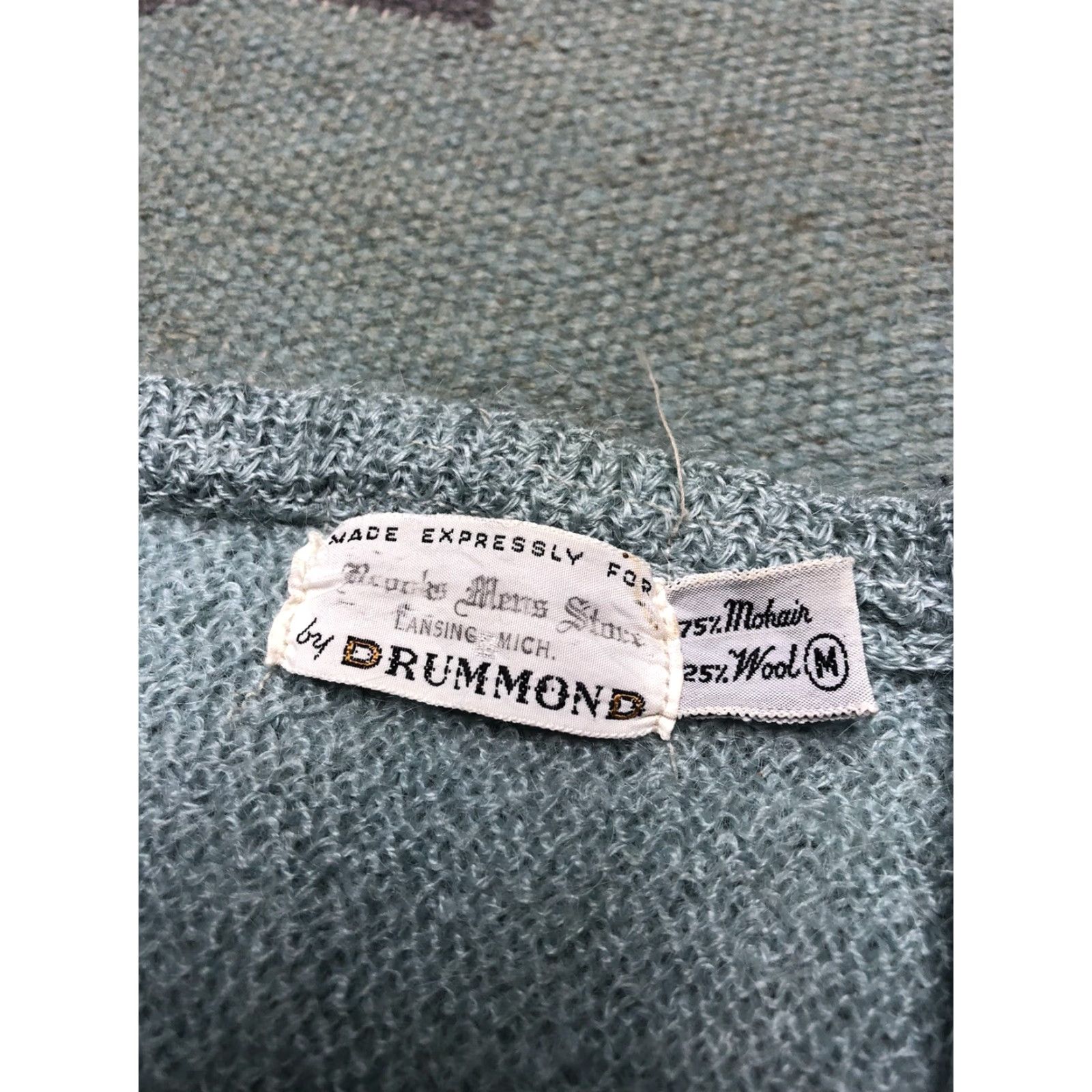 Vintage VINTAGE Mohair Sweater Drummond 1960s 75% Mohair Lansing Wool Medium Light Blue Women/Men? Size US M / EU 48-50 / 2 - 5 Thumbnail
