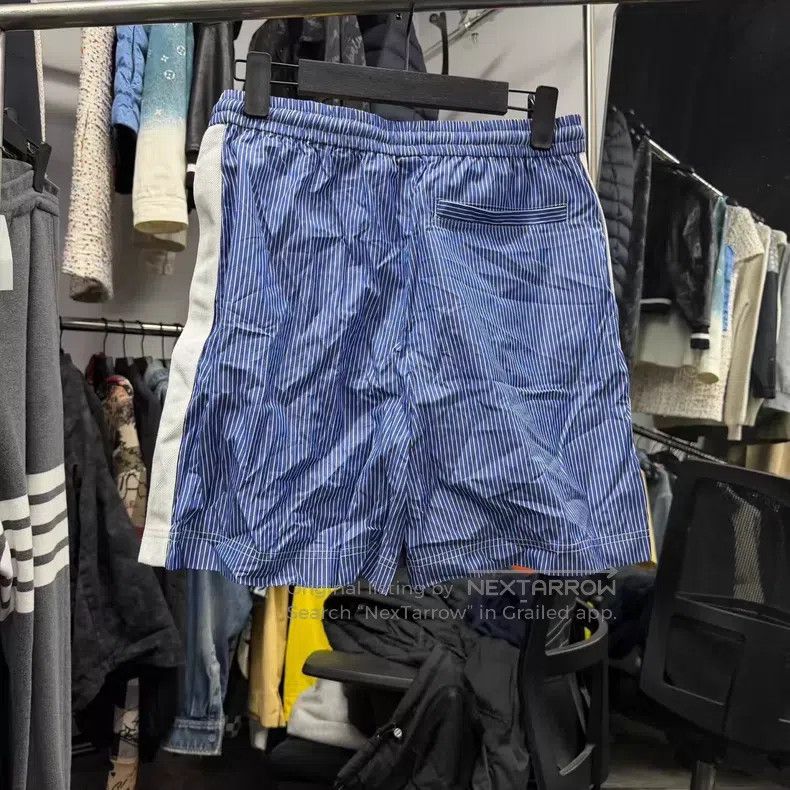 Loewe Loewe size M Blue and white striped embroidered logo shorts Size 26" / US 2 / IT 38 - 2 Thumbnail