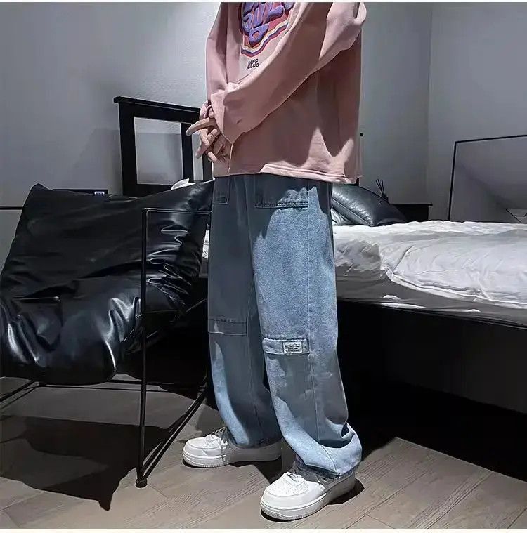 Japanese Brand Retro loose fitting straight leg jeans Size US 32 / EU 48 - 4 Thumbnail