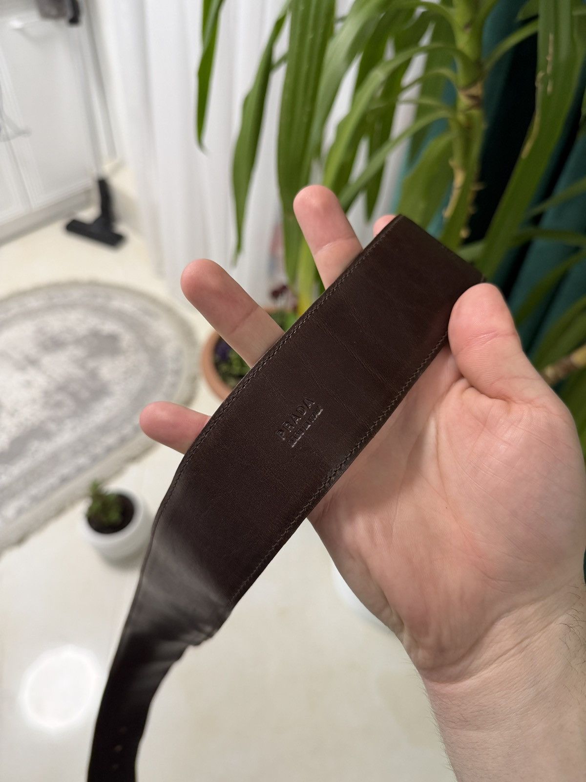 Prada Prada Belt Leather Brown Size ONE SIZE - 8 Thumbnail