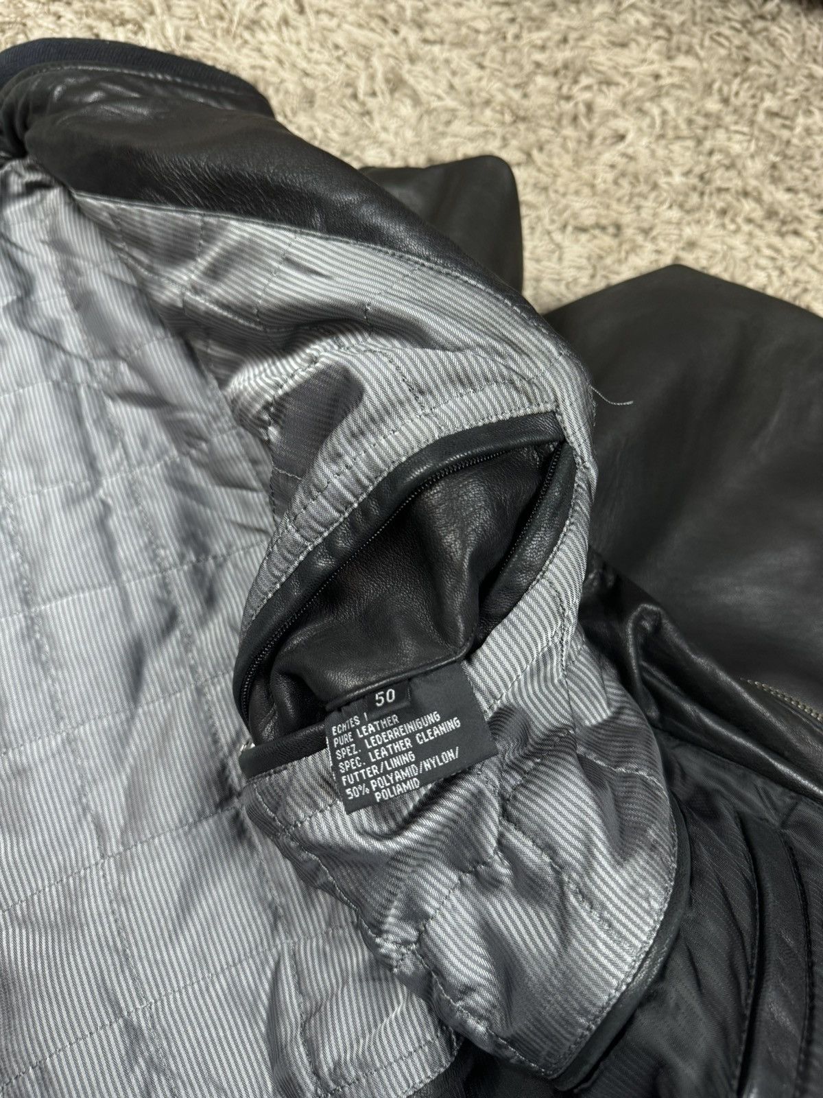 Vintage Vintage leather jacket bomber 90s original casual item Size US XL / EU 56 / 4 - 4 Thumbnail