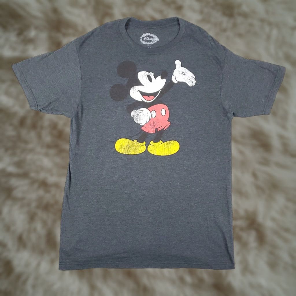 Disney Disney Mickey Mouse Graphic Gray Short Sleeve T-Shirt Size Medium Unisex Adults Crew Neck Cotton Blend Logo Vintage: No Size US M / EU 48-50 / 2 - 1 Thumbnail