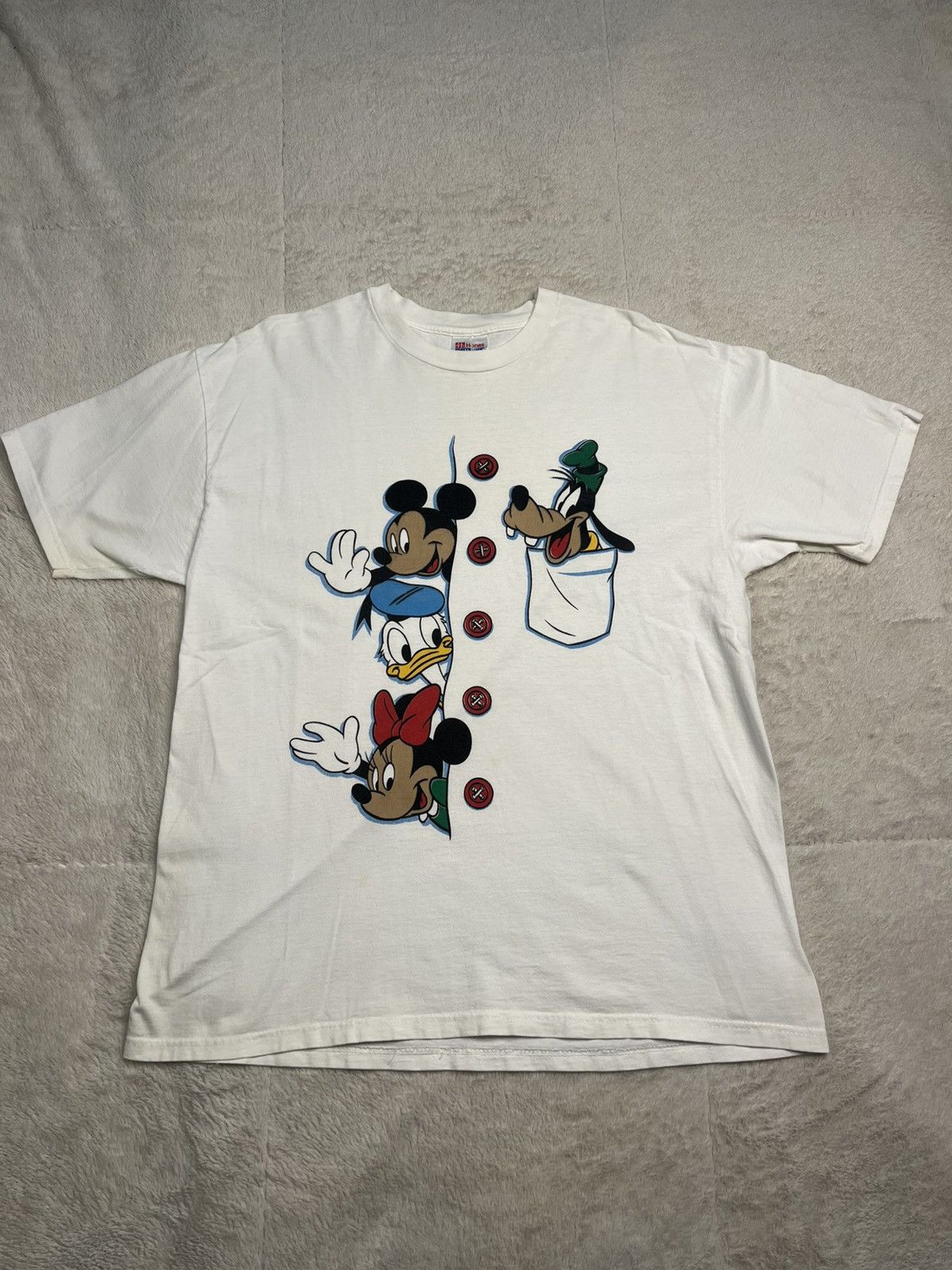 Hanes Vtg Hanes Disney Mickey Minnie Mouse Goofy Donald Duck Shirt Size US XL / EU 56 / 4 - 1 Thumbnail