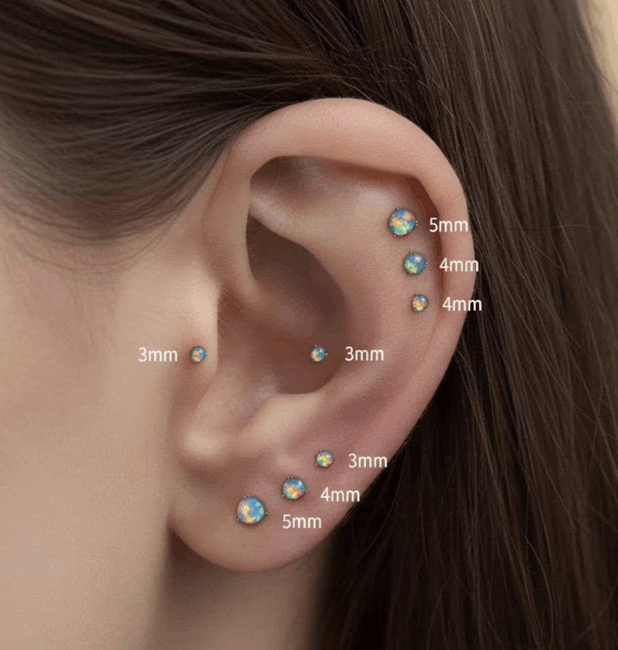 Other Titanium Moonstone Push Pin Labret Stud Earring Size ONE SIZE - 3 Thumbnail