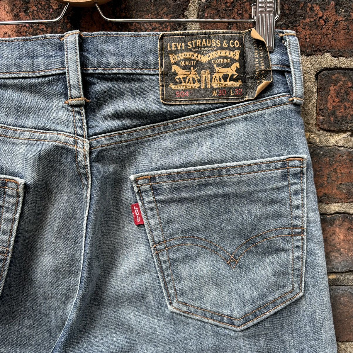 Levi's Levi's 504 Dirt Washed Blue Slim Fit Denim Jeans Size US 31 - 7 Thumbnail