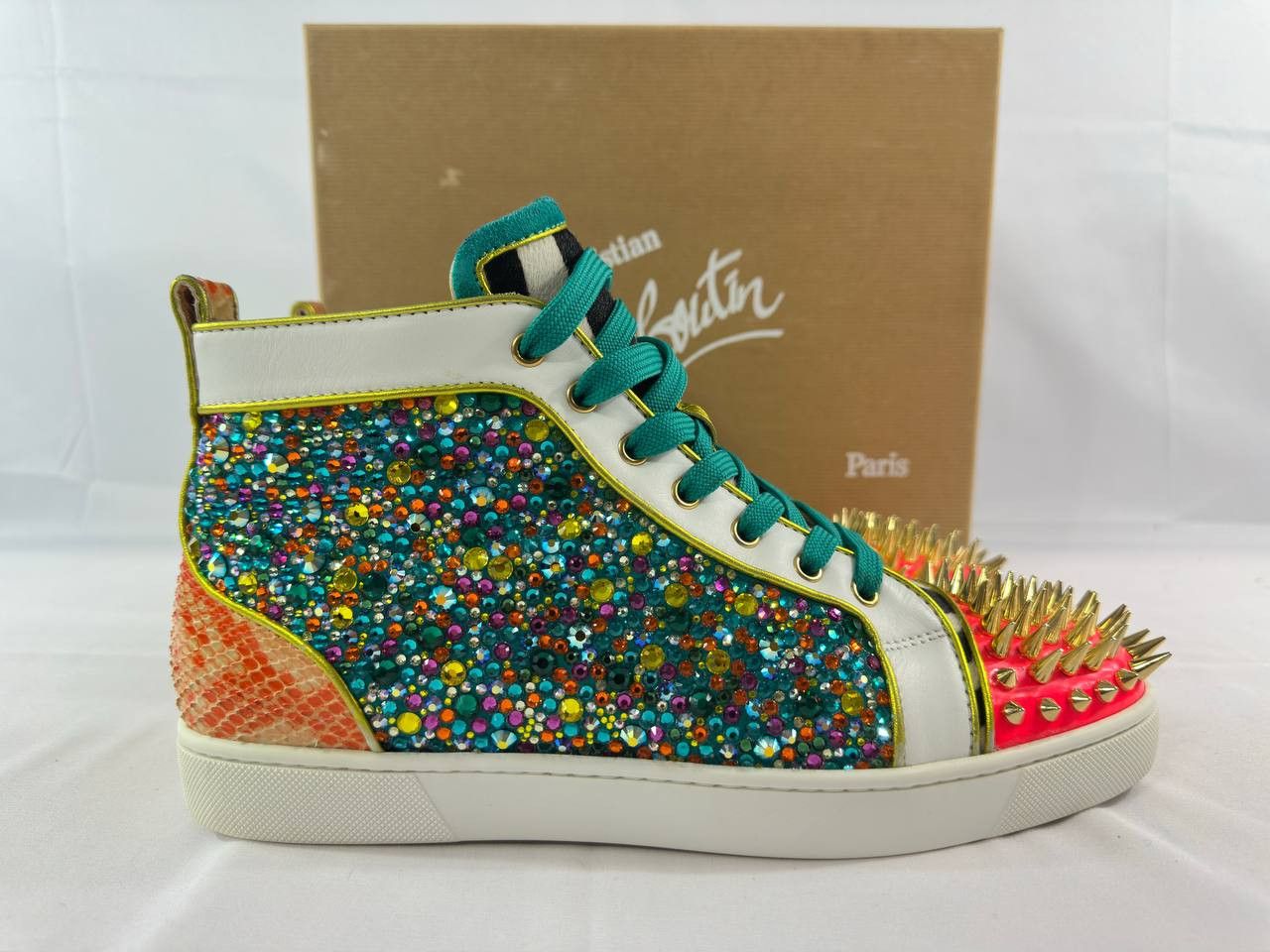 Christian Louboutin Christian Louboutin No Limit Spikes Flat Python Fresh Strass Size US 11 / EU 44 - 2 Thumbnail
