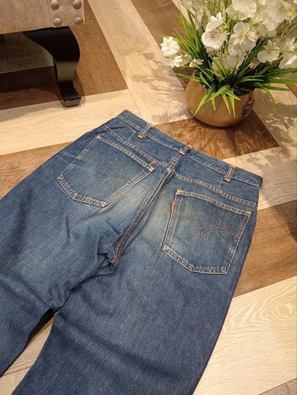 Levi's Vintage Clothing VINTAGE LEVI'S CAPITAL E ORANGE TAG BLUE DENIM PANTS Size US 31 - 10 Thumbnail