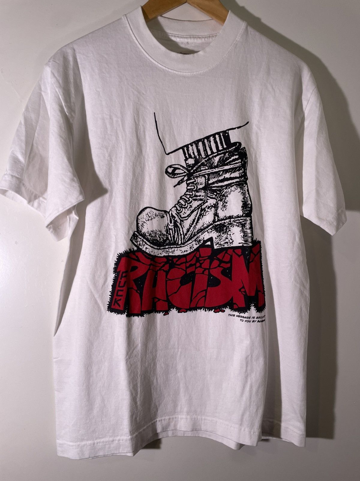Vintage Andrew F*ck Racism Boot Crush Streetwear Punk Retro T Shirt Size US S / EU 44-46 / 1 - 1 Thumbnail